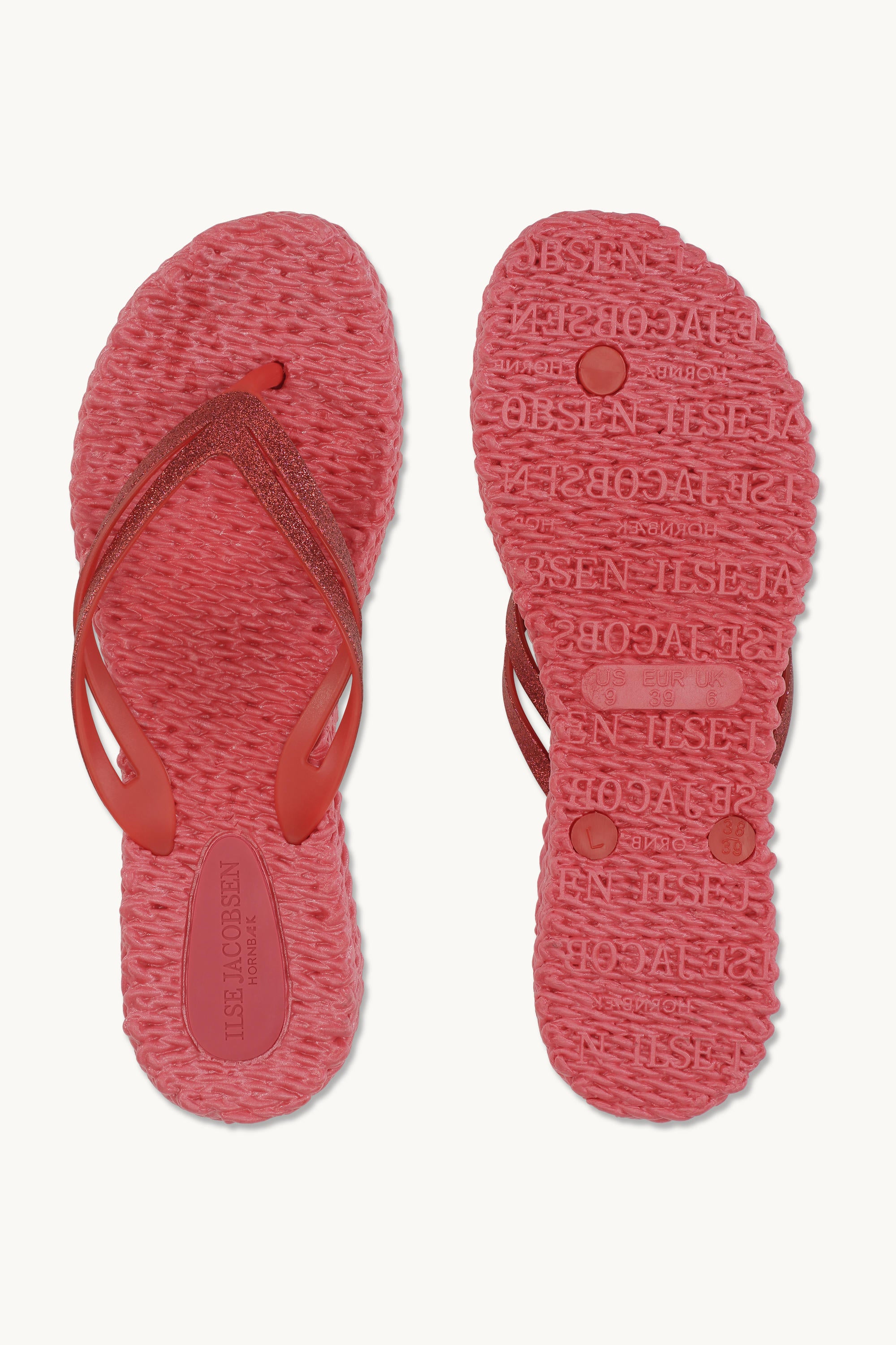 Platform Flip-flops Glitter - Raspberry