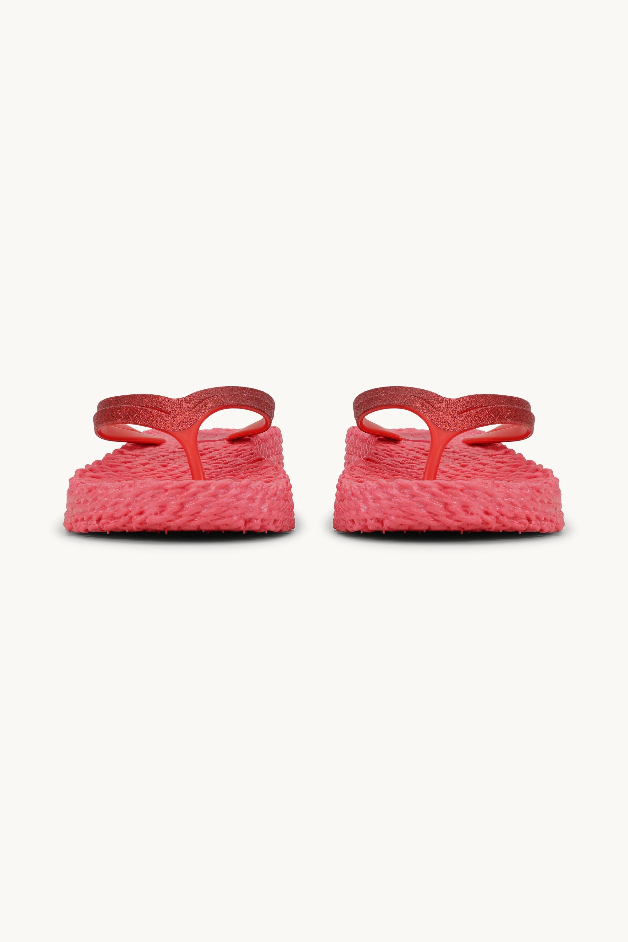 Platform Flip-flops Glitter - Raspberry