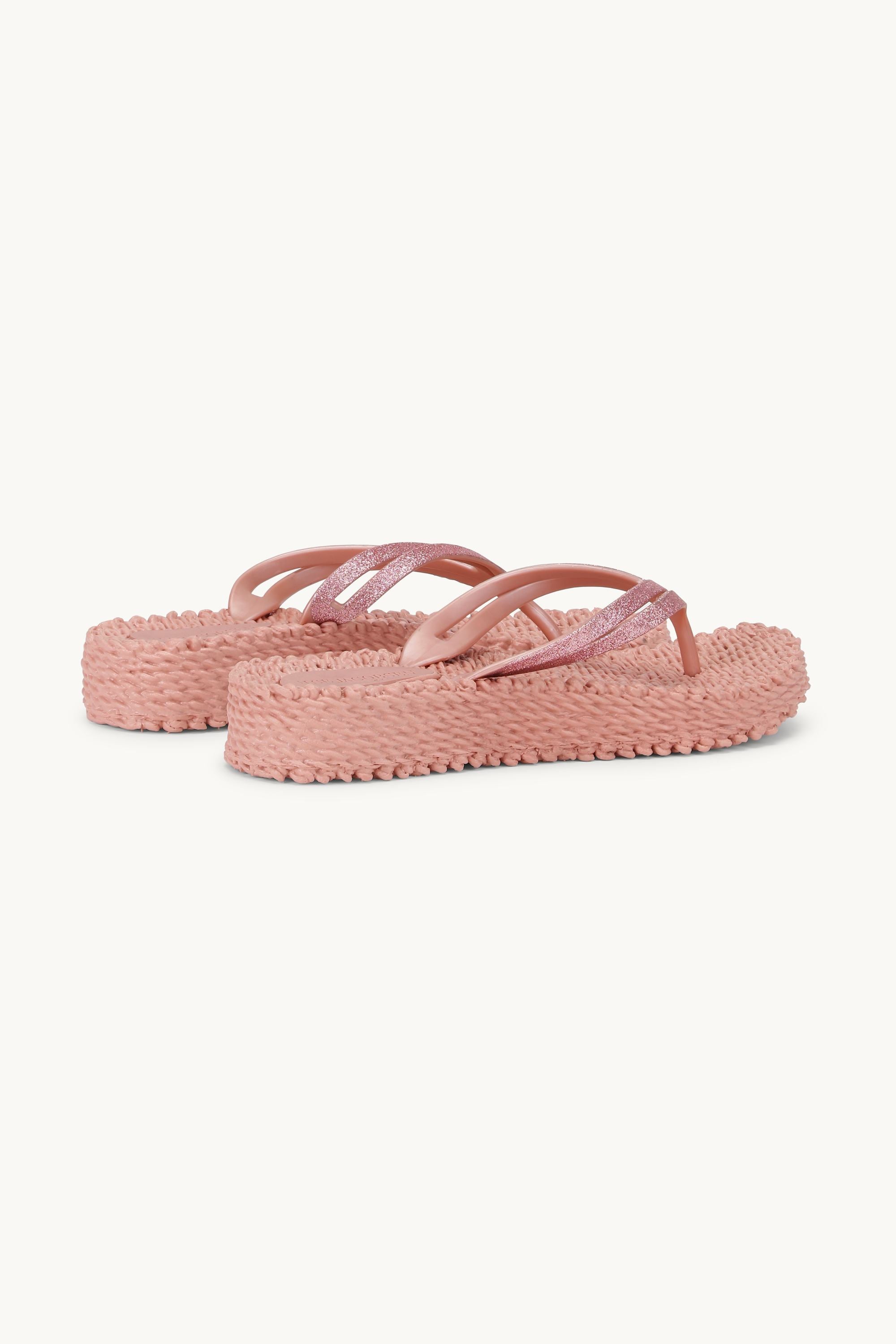 Platform Flip-flops Glitter - Misty Rose
