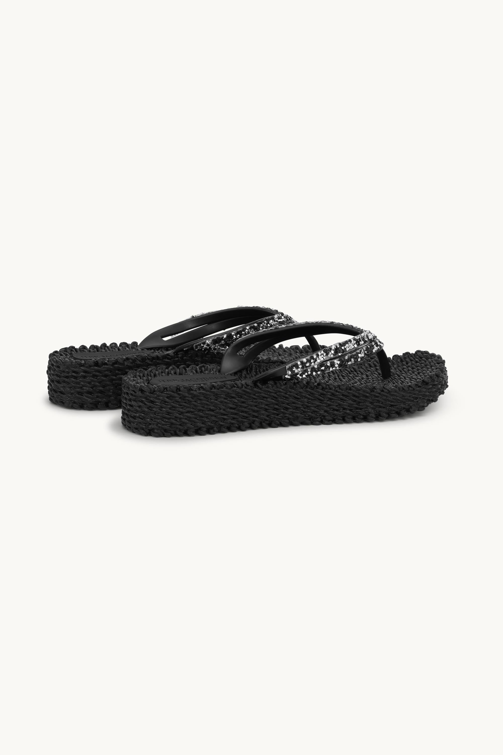 Platform Flip-flops Glittersten - Black