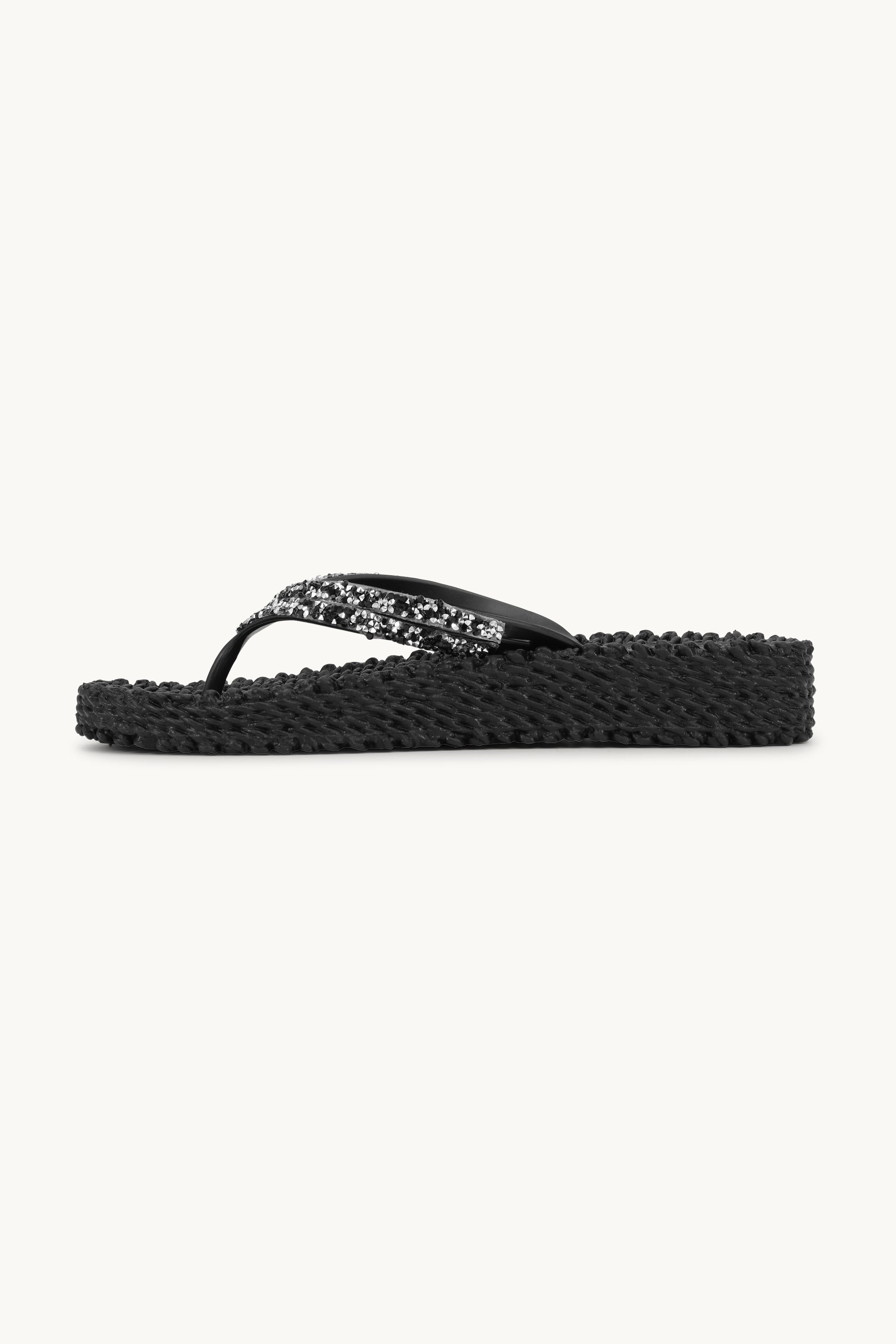 Platform Flip-flops Glittersten - Black