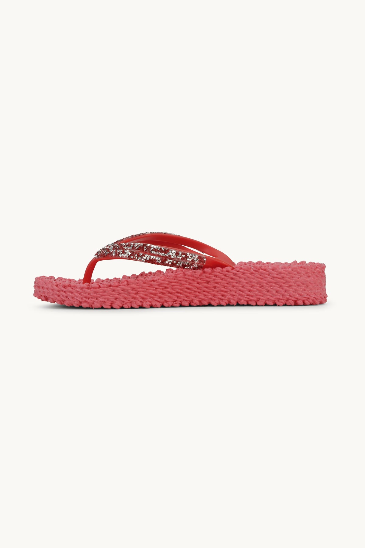 Platform Flip-flops Glittersten - Raspberry