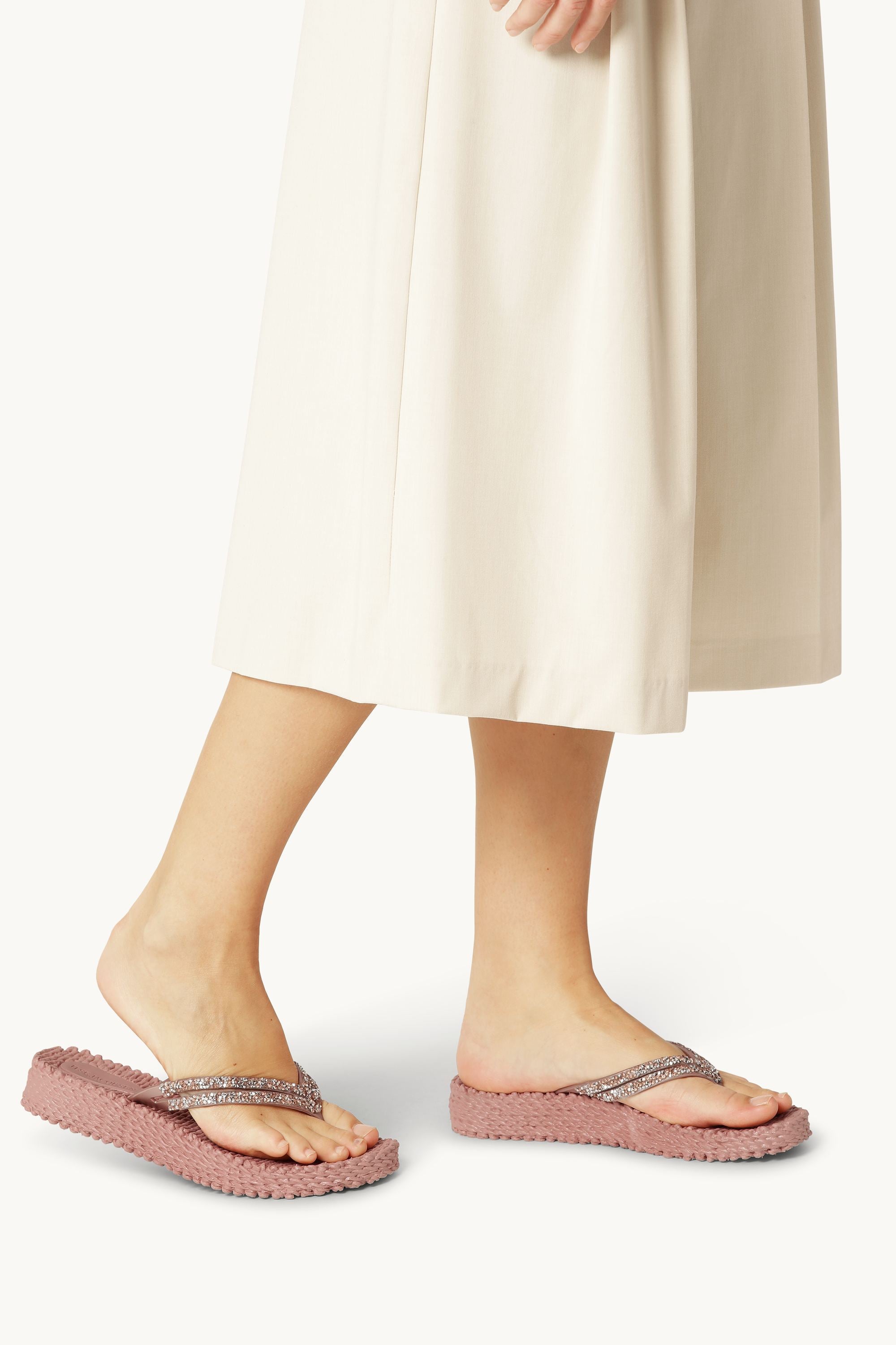 Platform Flip-flops Glittersten - Misty Rose