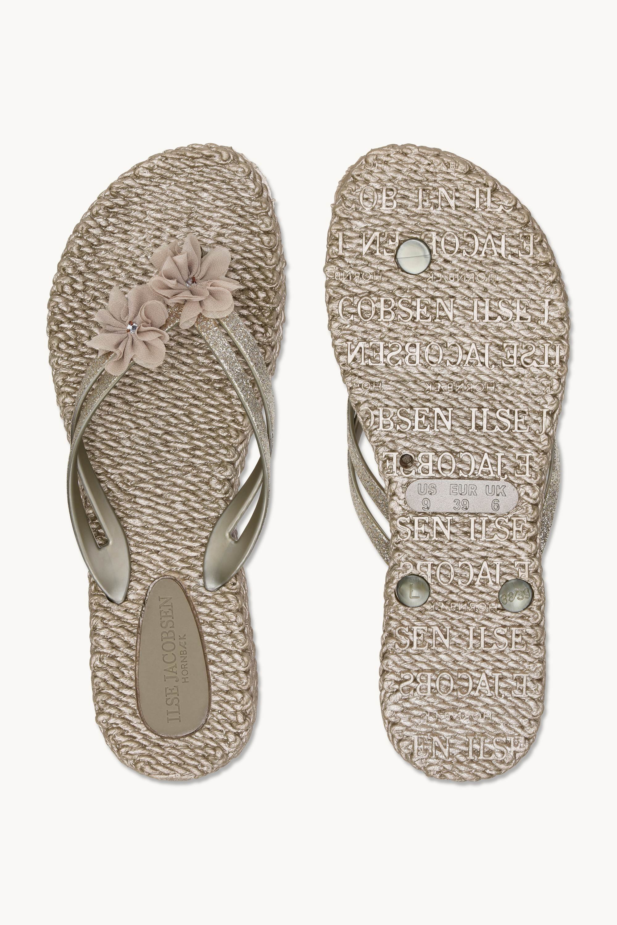Flip Flops with Flowers - Platin