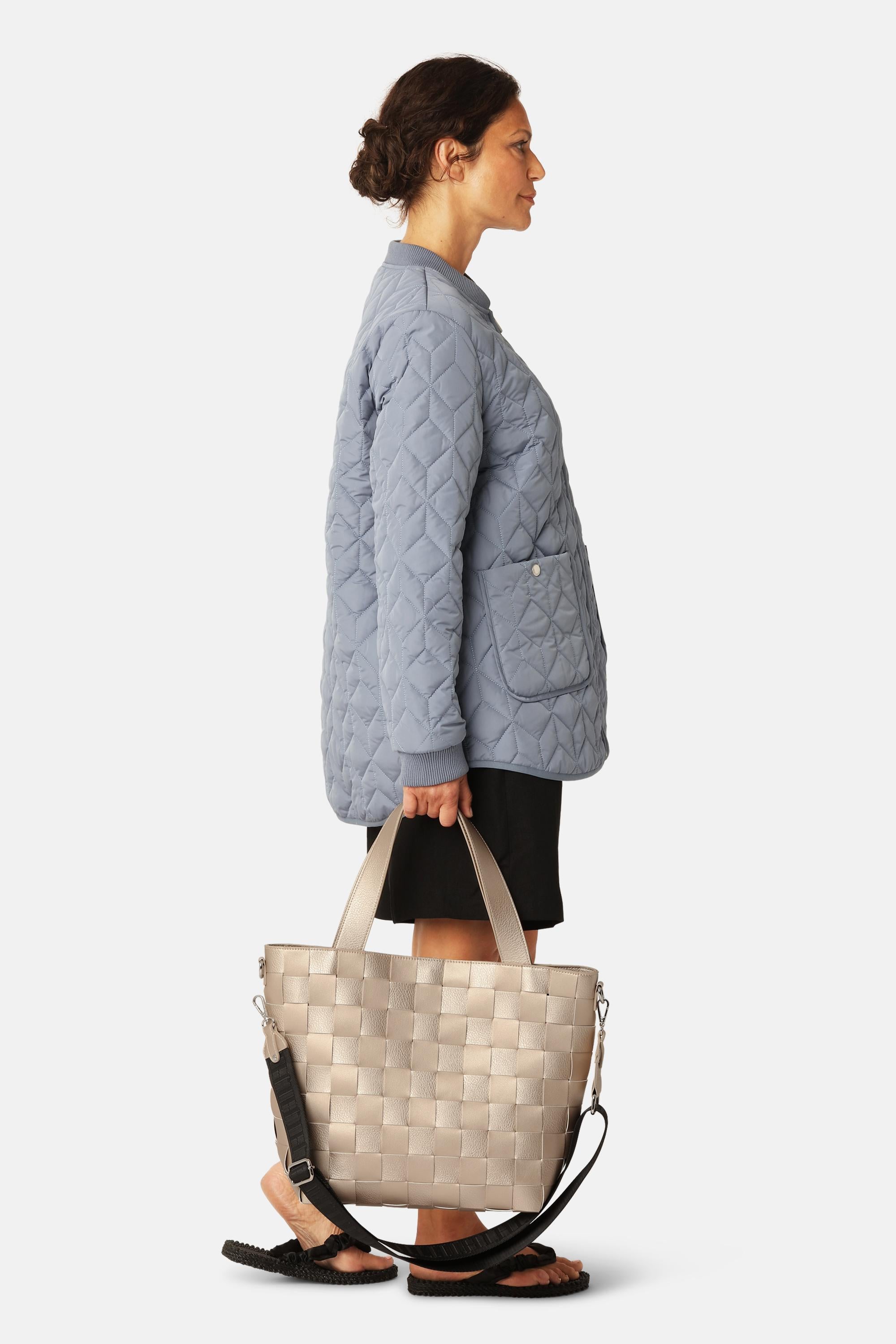 Braided Cross-Body Shopper - Platin