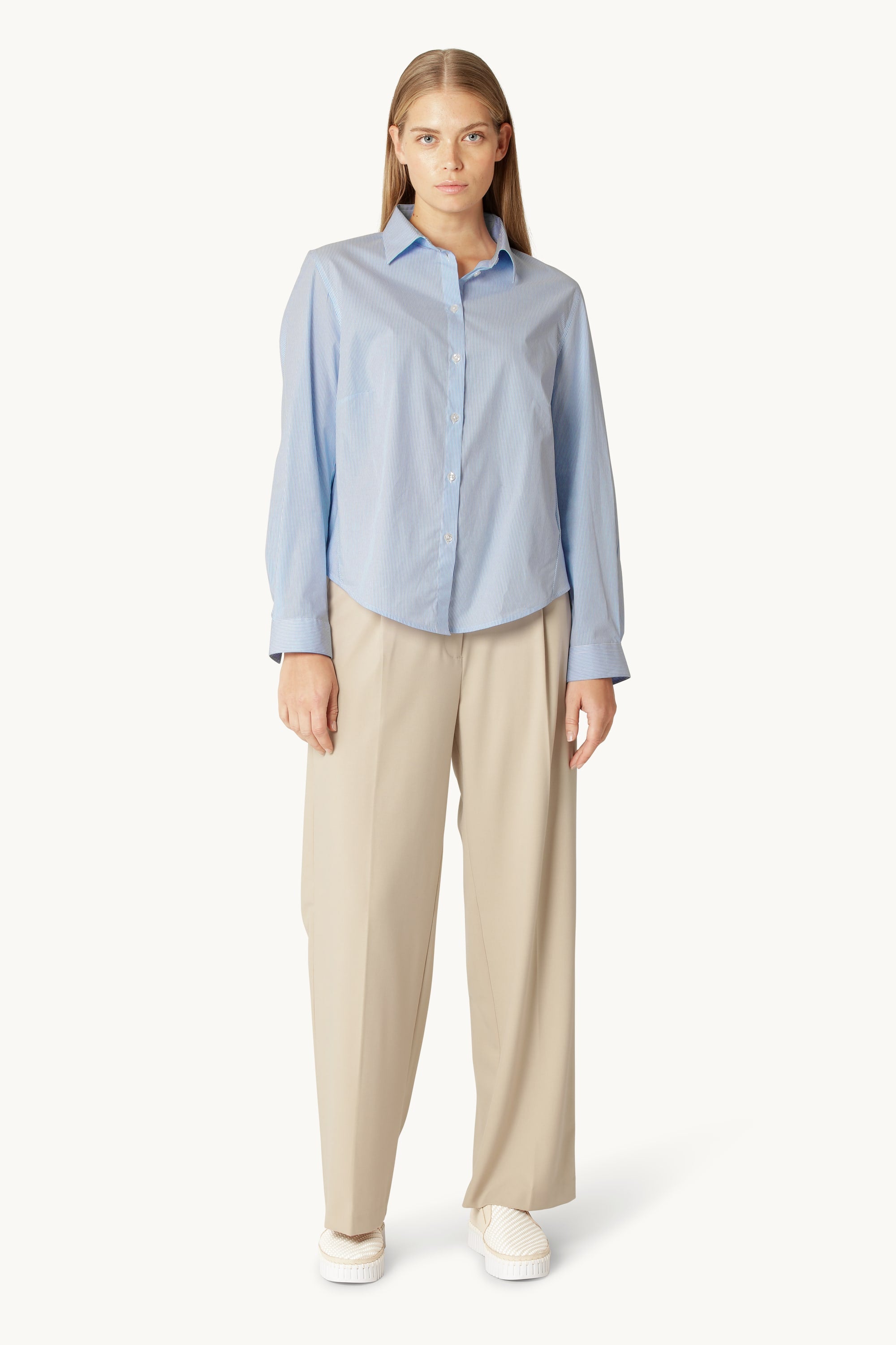 Skjorta Med Fall Baktill Ränder - Heather