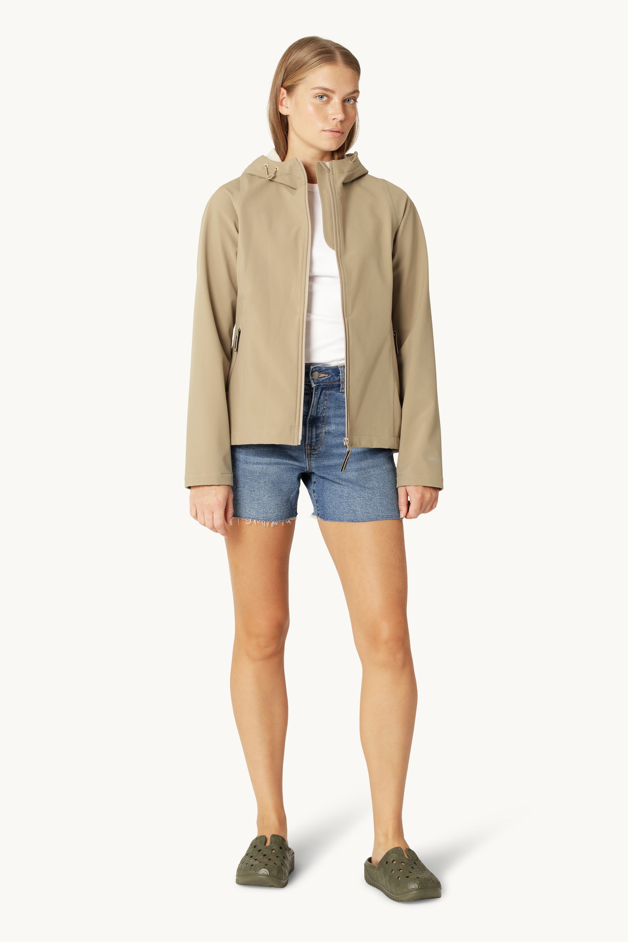 Kort Softshell Regnjacka - Greige