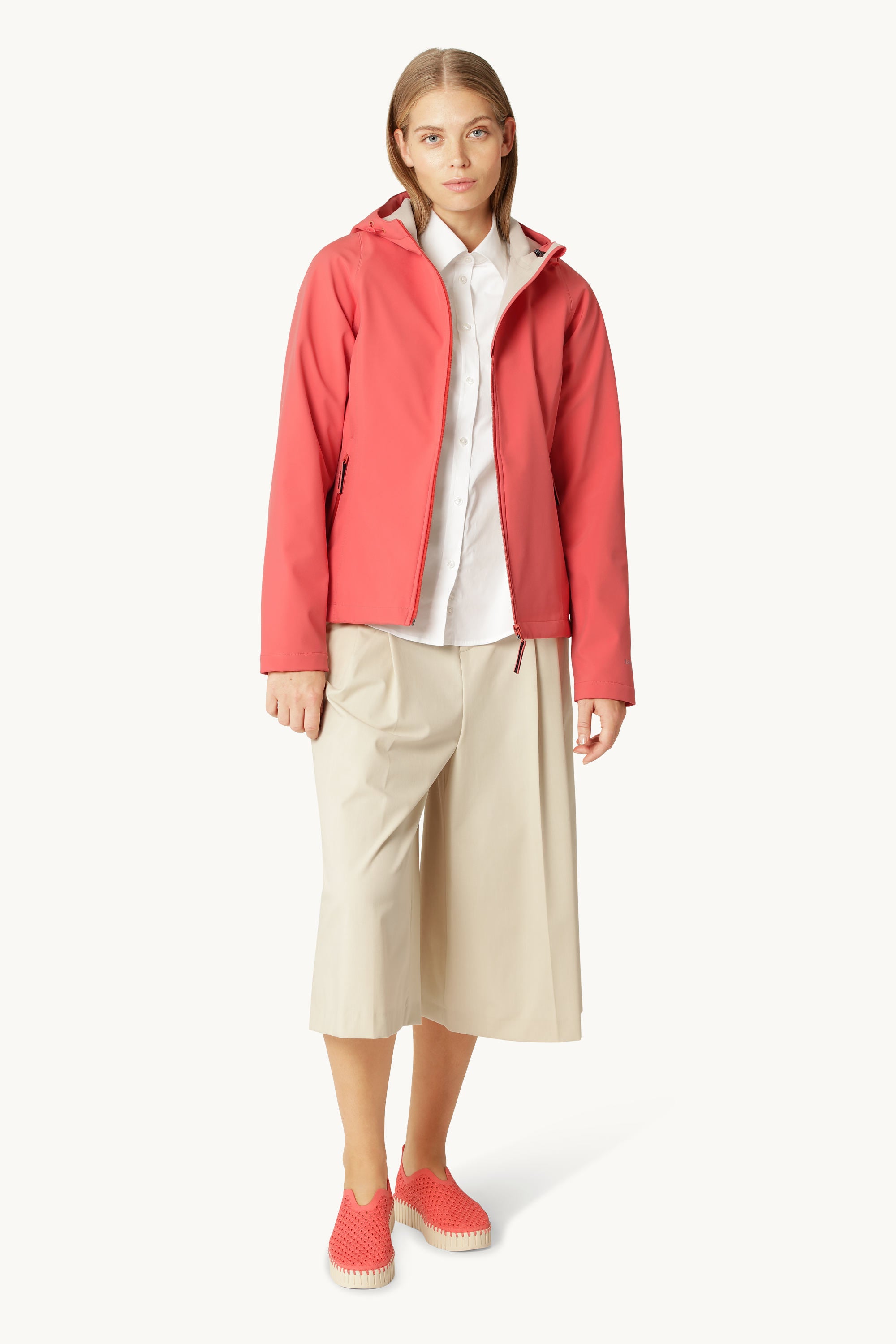 Kort Softshell Regnjacka - Spiced Coral