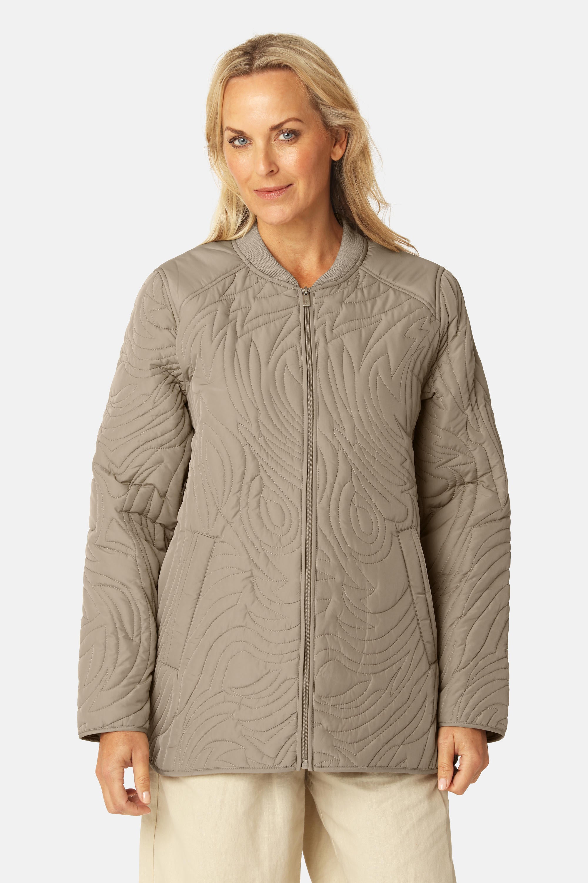 Kort Quiltad Jacka - Coriander