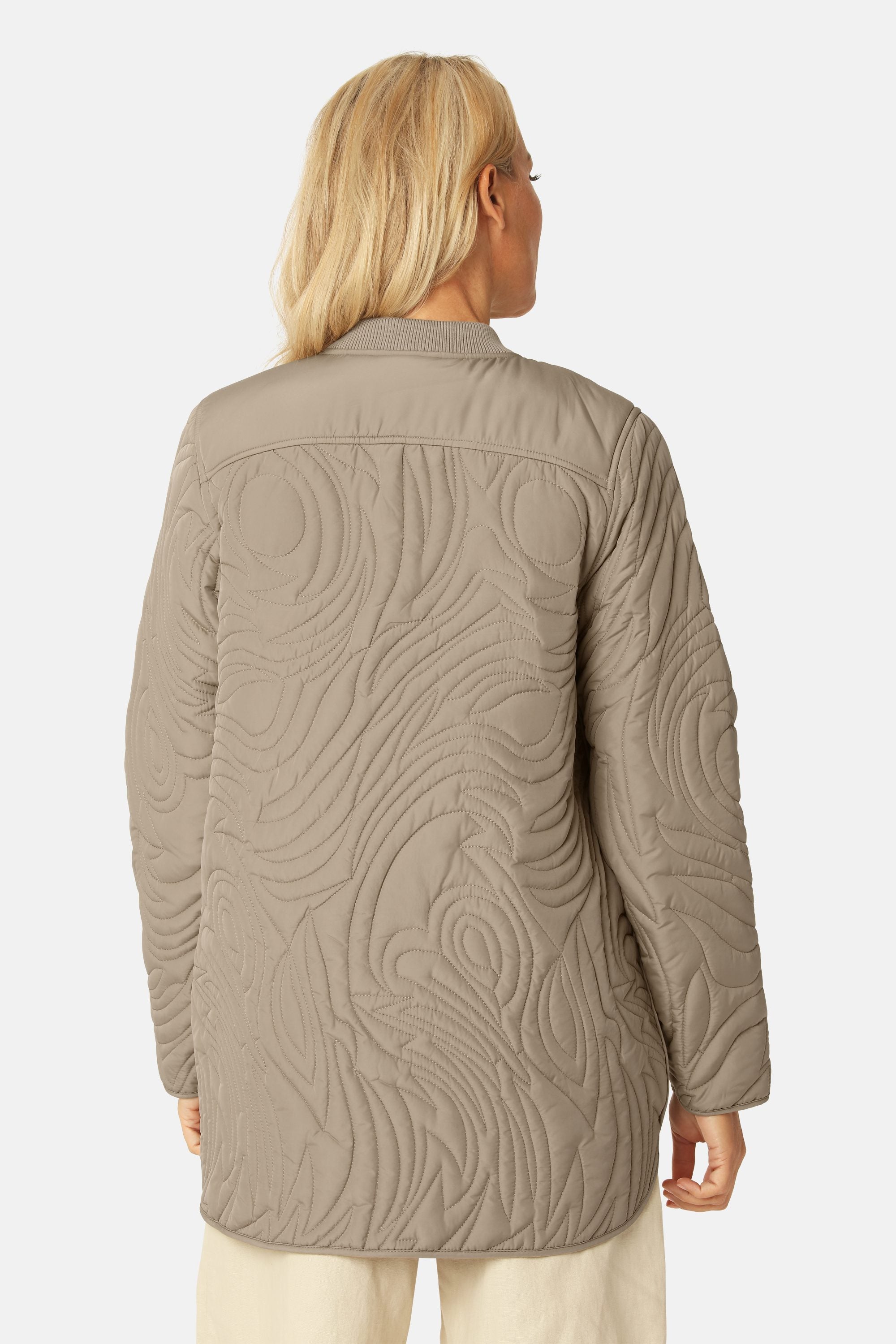 Kort Quiltad Jacka - Coriander