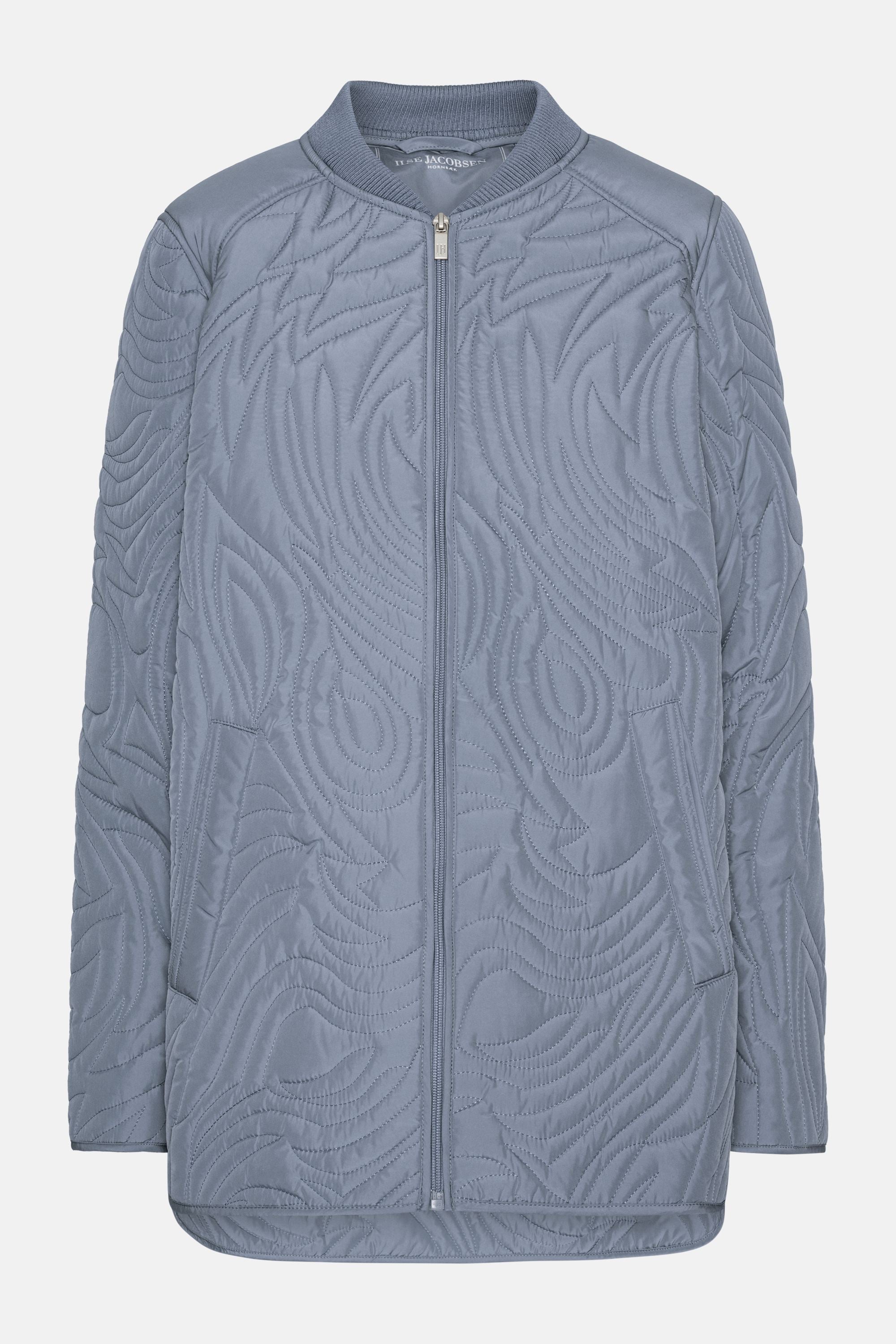 Kort Quiltad Jacka - Grey Blue