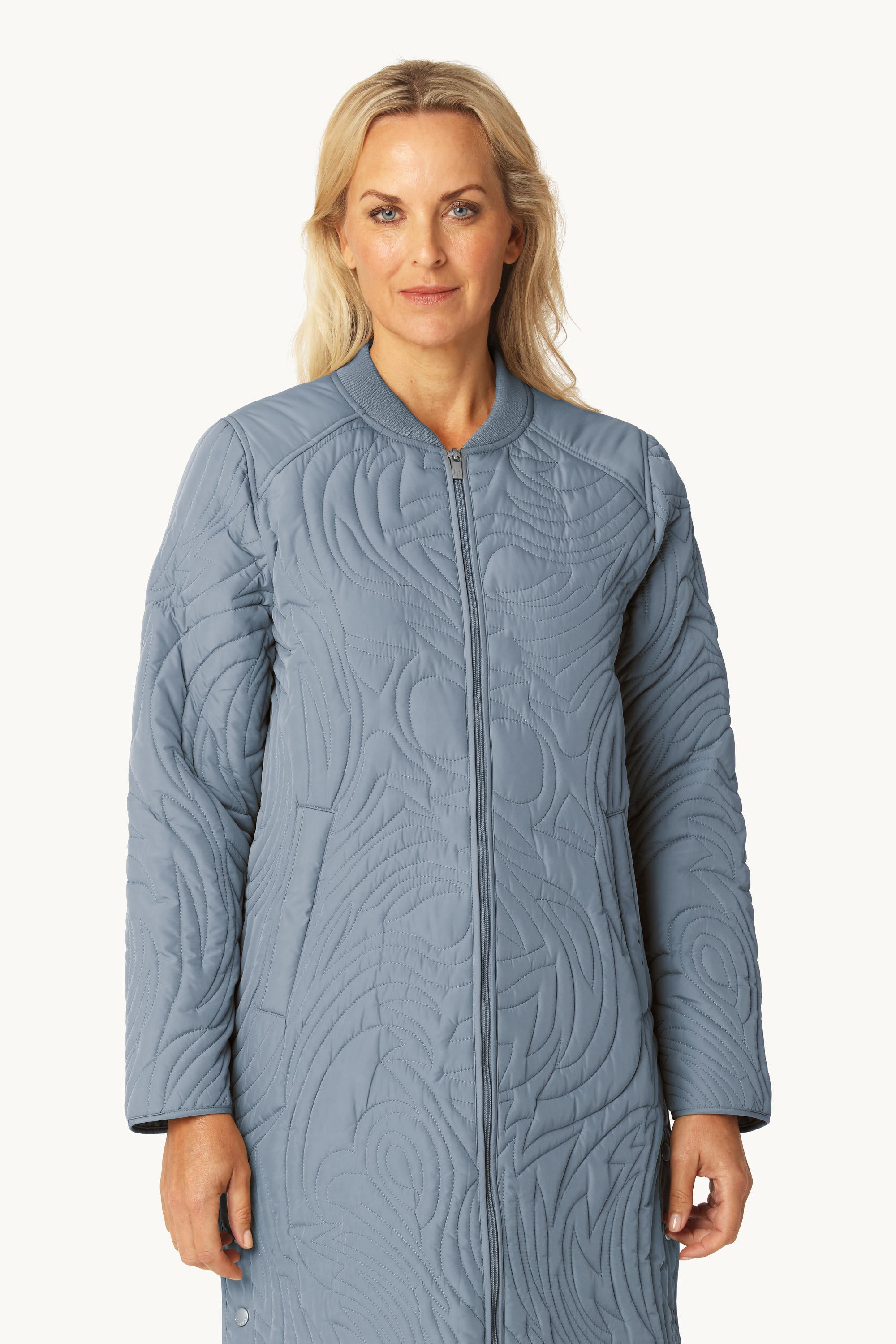 Quiltad Jacka - Grey Blue