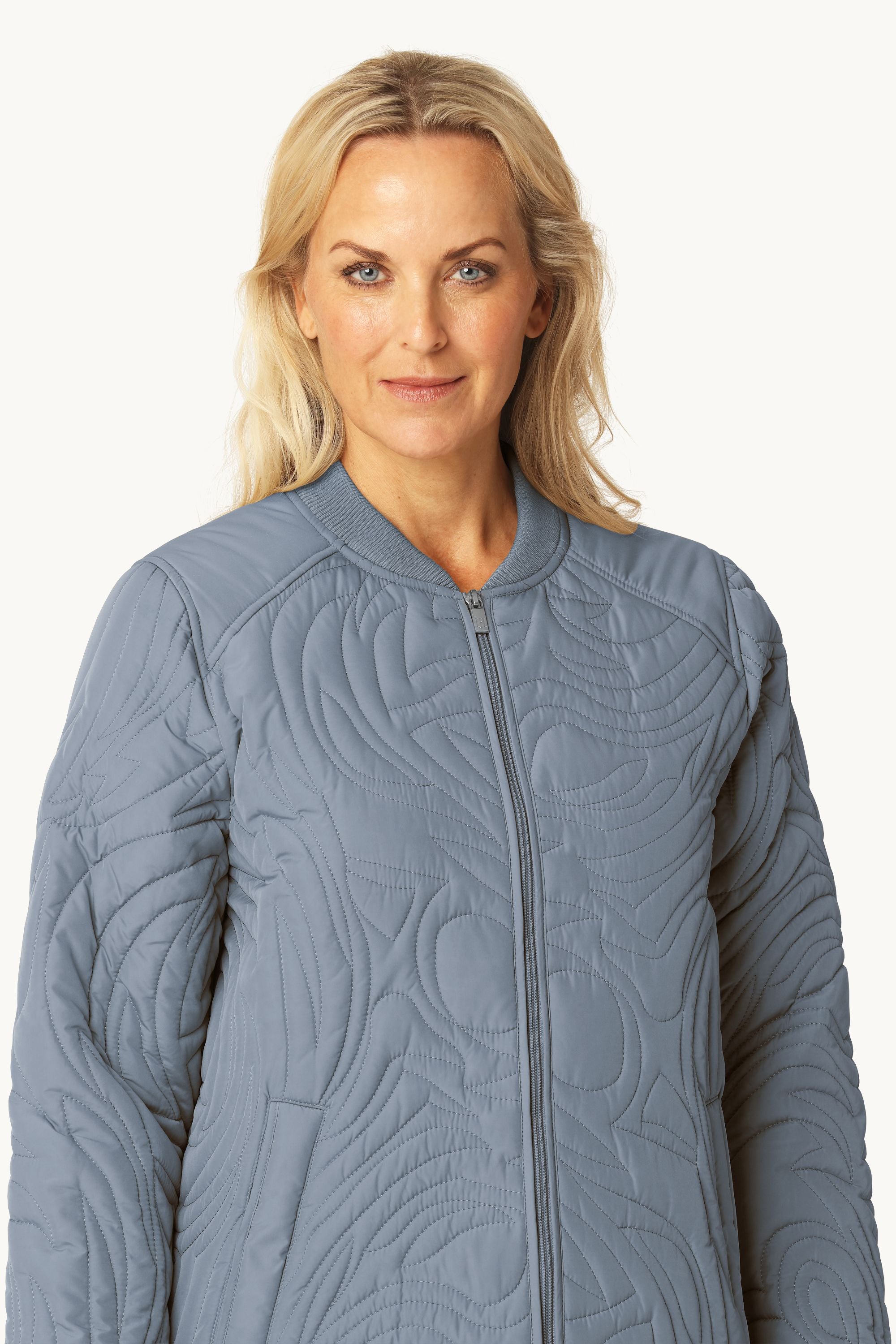Quiltad Jacka - Grey Blue