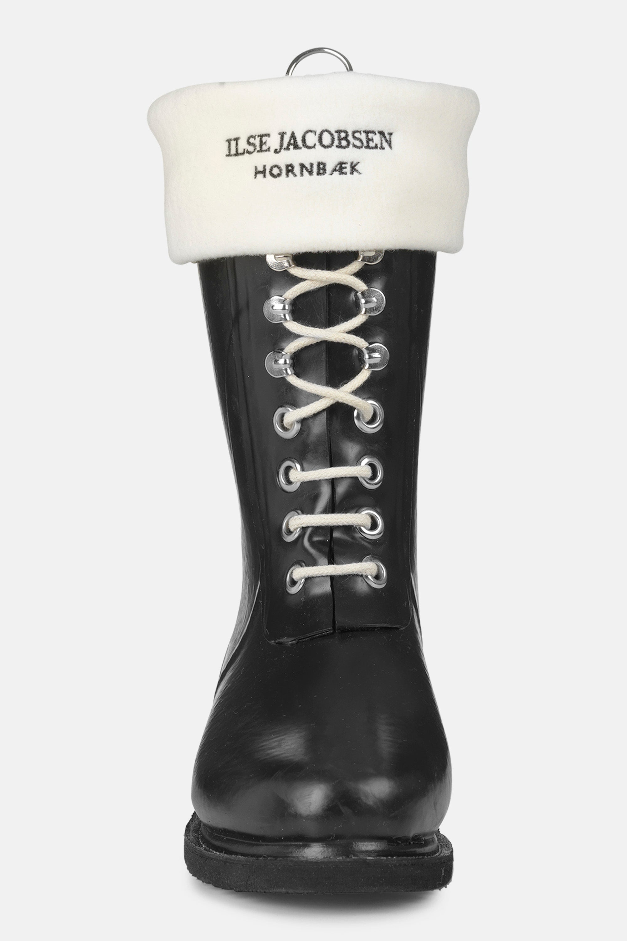 Ilse Jacobsen Hornbæk Footwear Fleece strumpor för RUB15 mellanhöga gummistövlar Scarf 120001 Creme Black