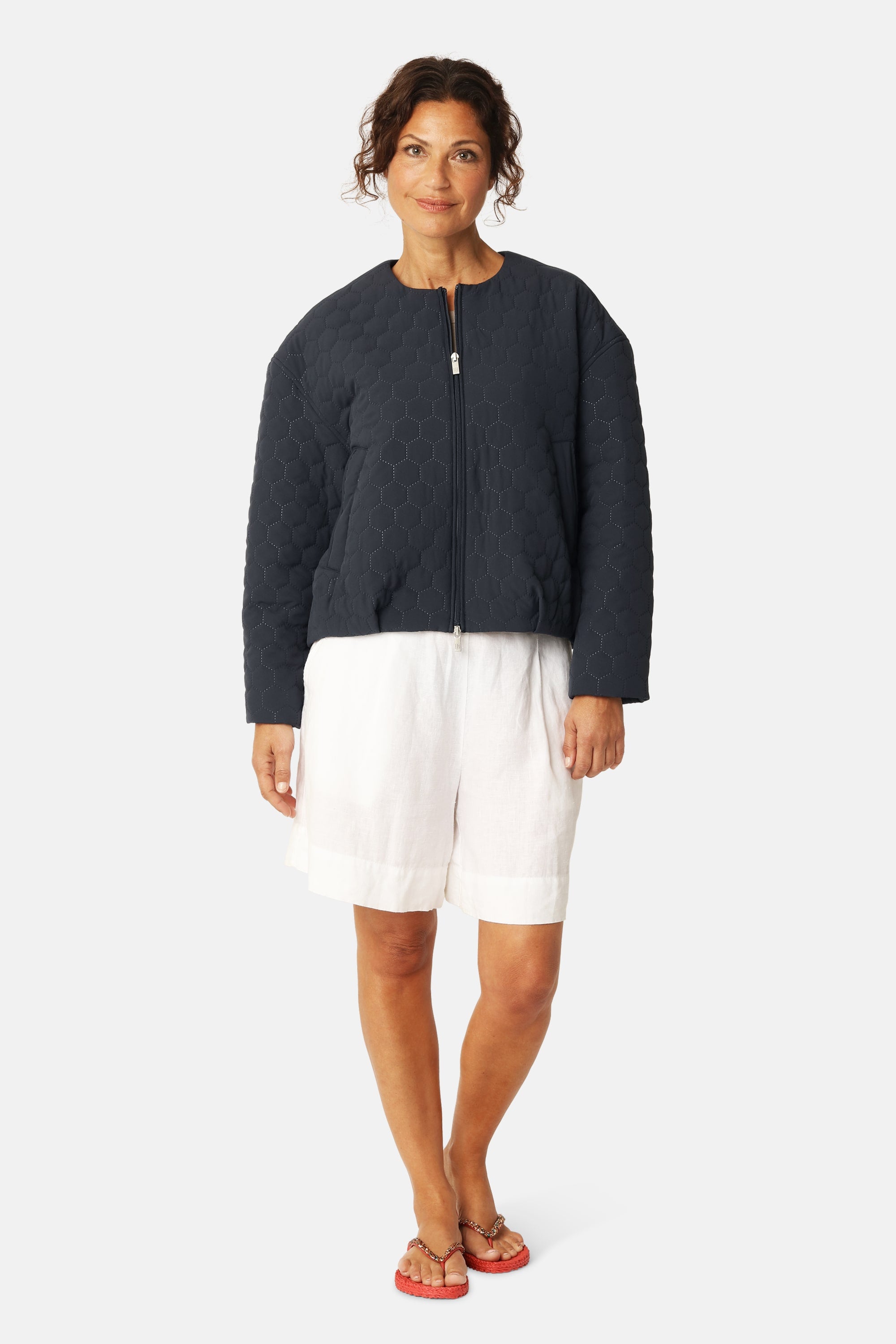 Short Quilted Jacket - Dark Indigo