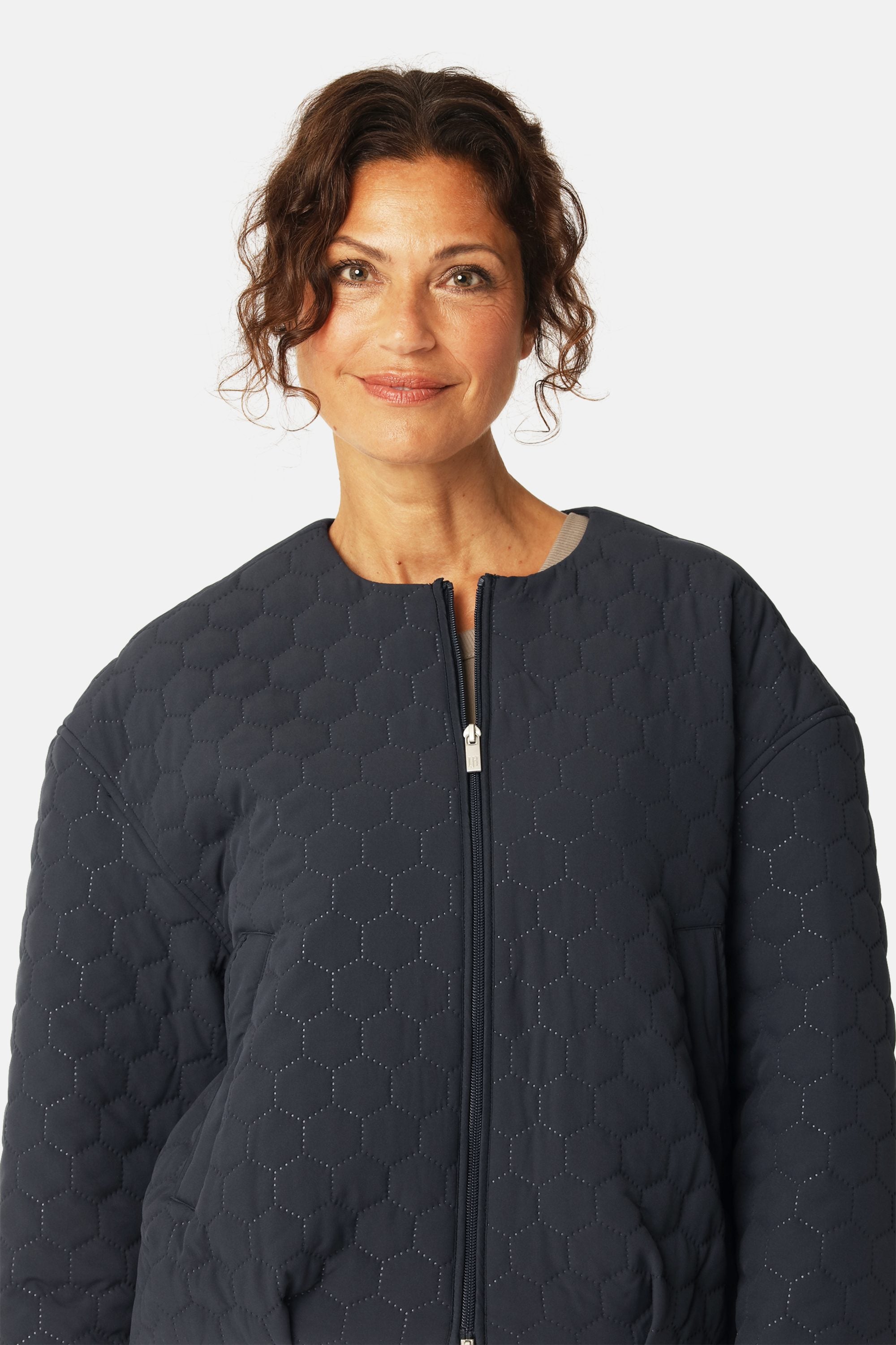 Short Quilted Jacket - Dark Indigo