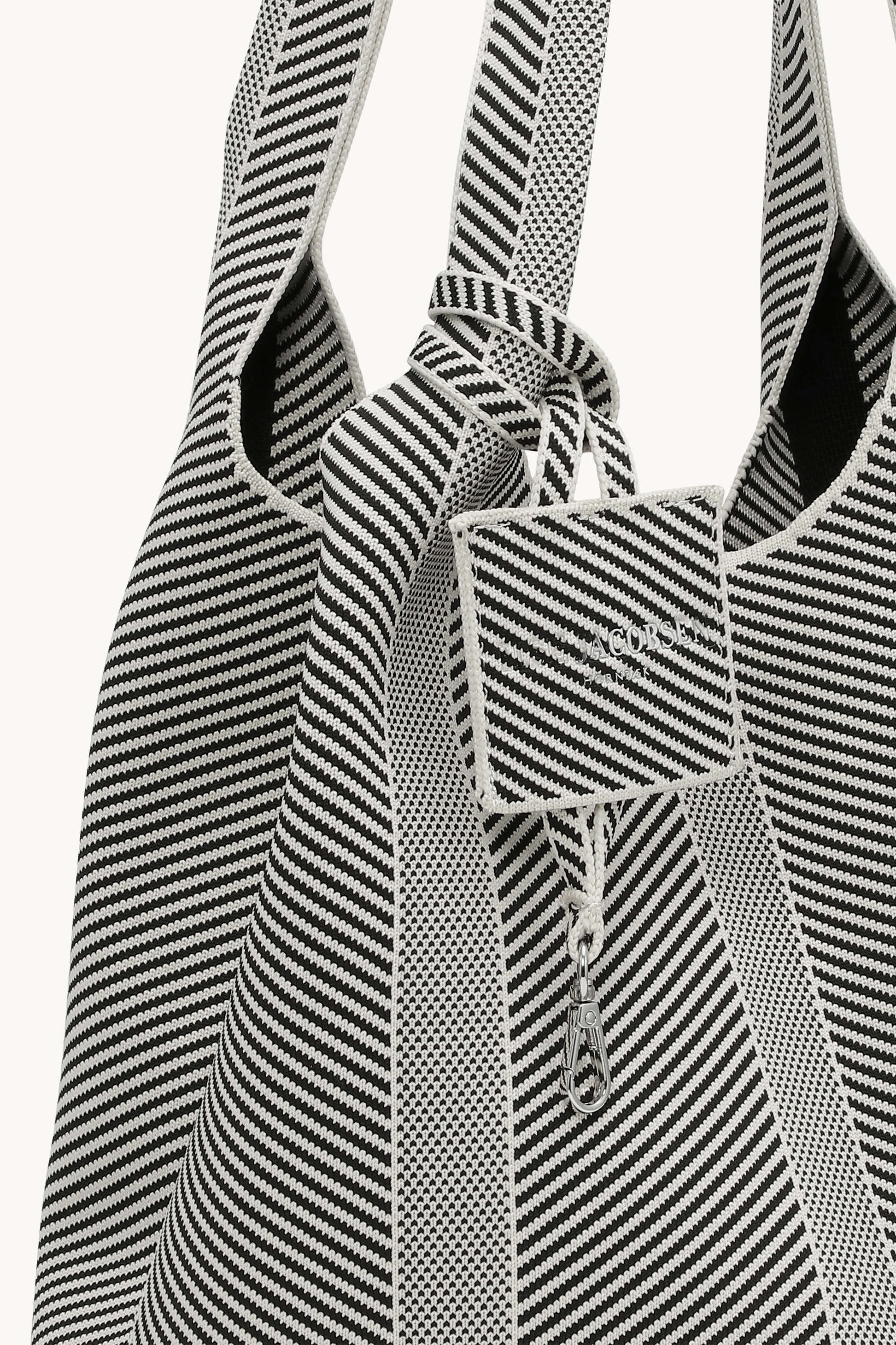 Knitted Bag - Milk Creme Black