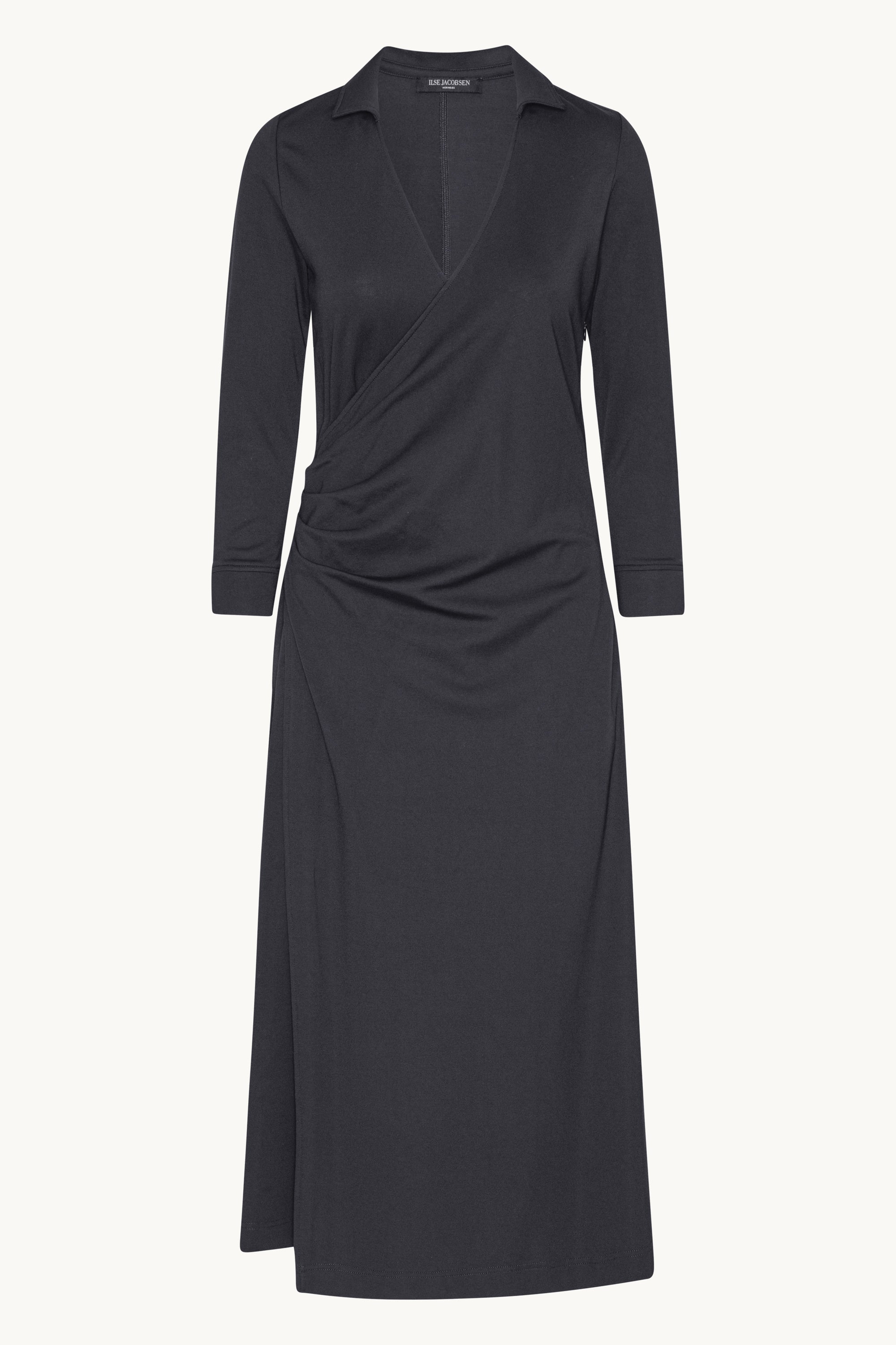 Klänning med Långa Ärmar och Veck - Dark Indigo