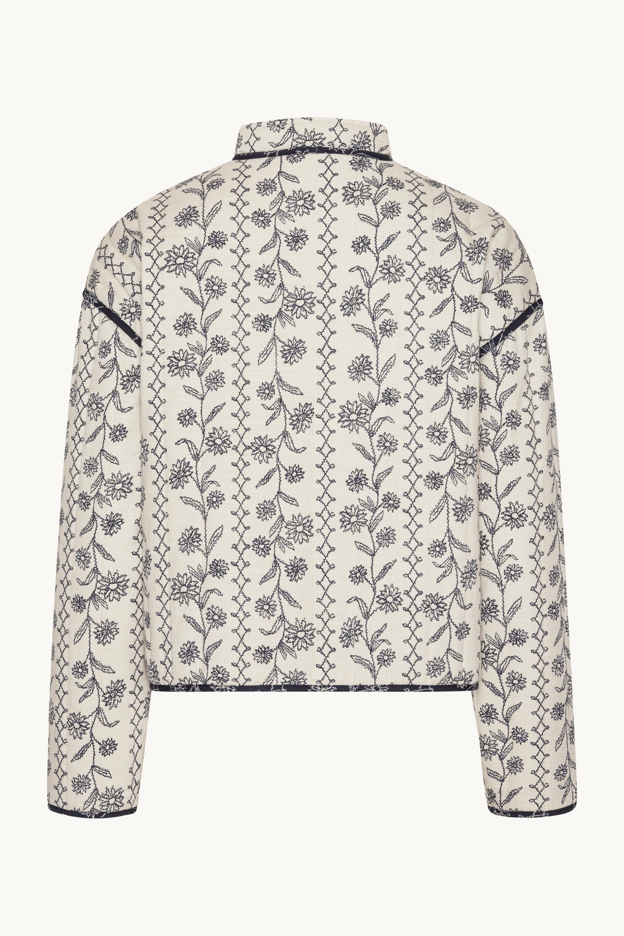 Short Padded Jacket - White Wildflower