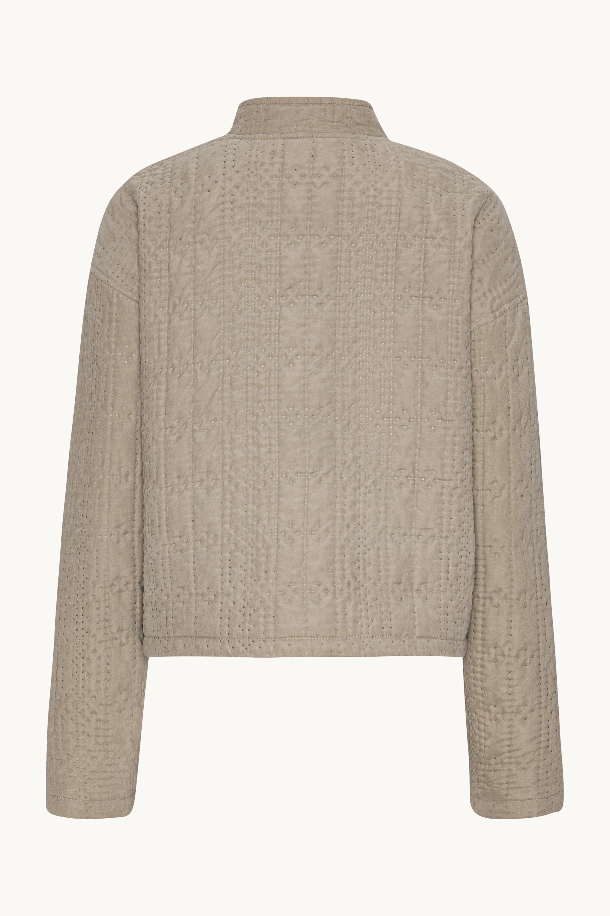 Kort Quiltad Jacka - Greige