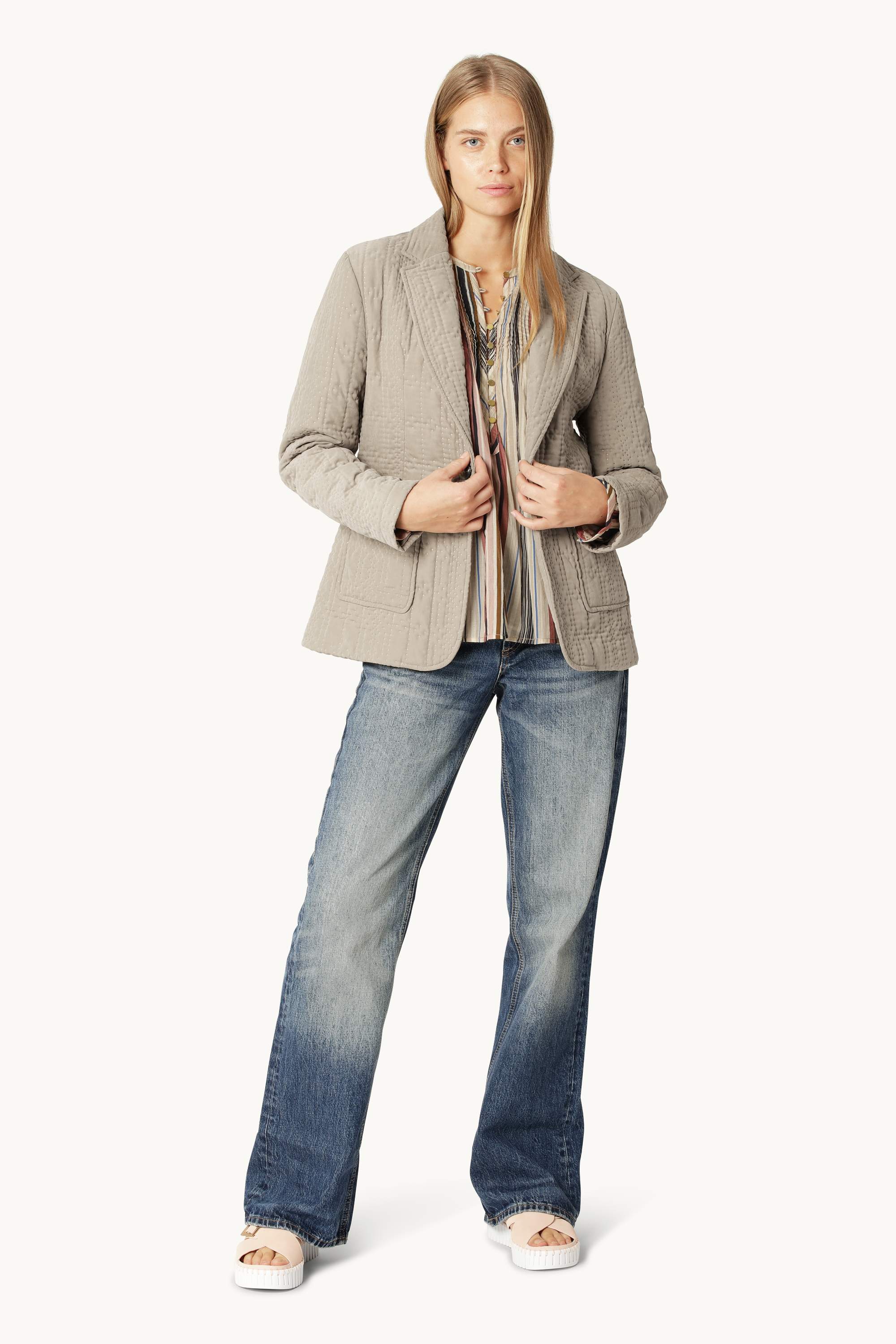 Quiltad Blazer - Greige