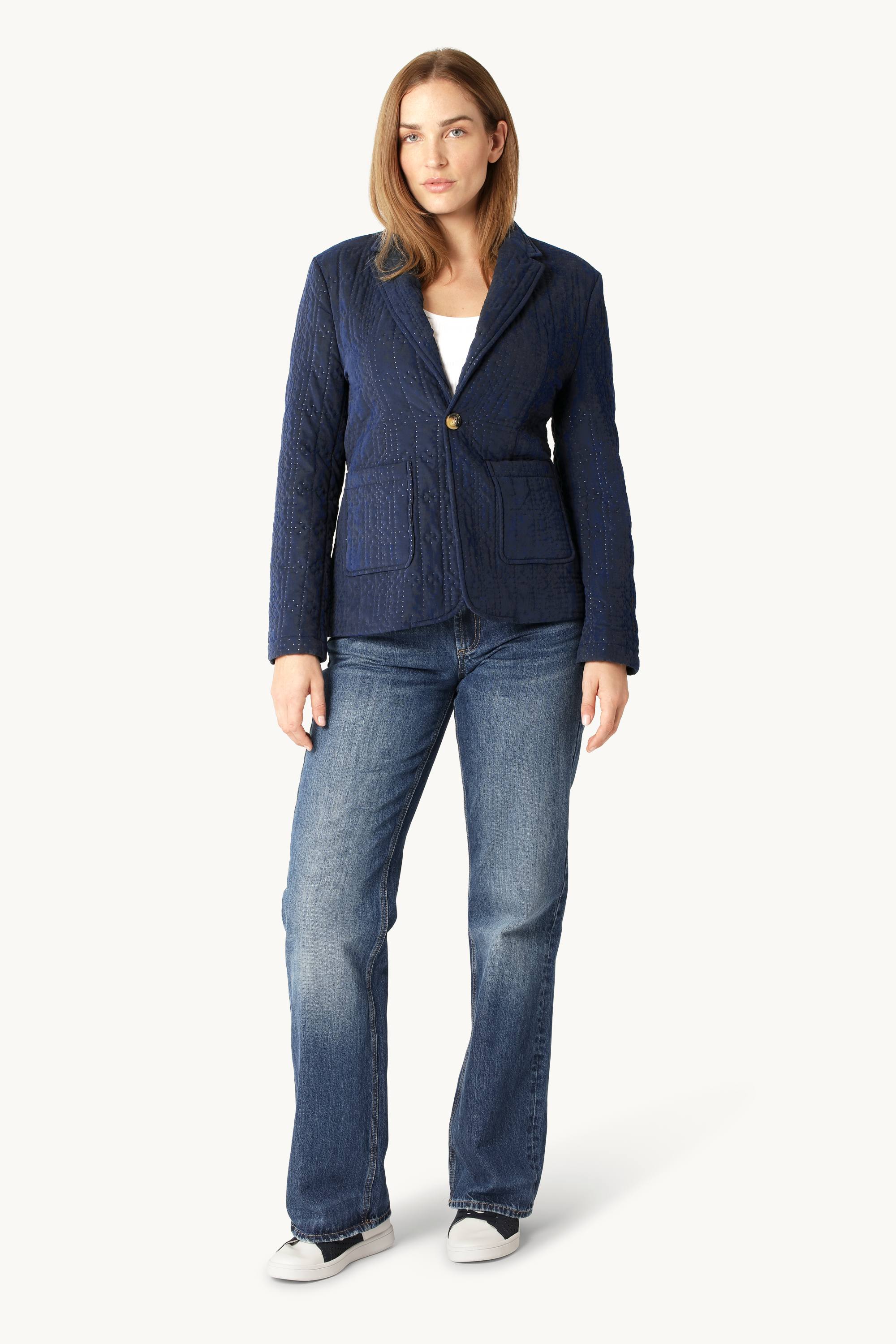 Quiltad Blazer - Dark Indigo