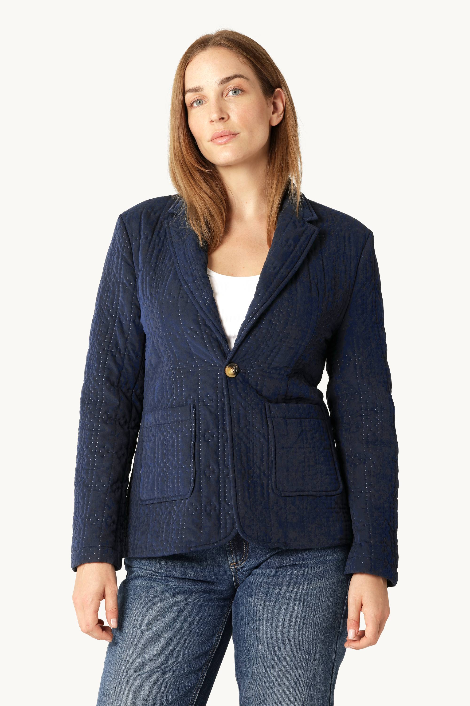 Quiltad Blazer - Dark Indigo