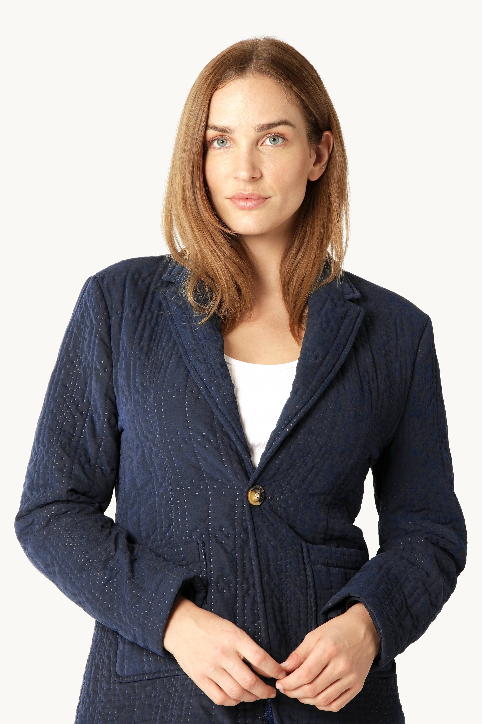 Quiltad Blazer - Dark Indigo