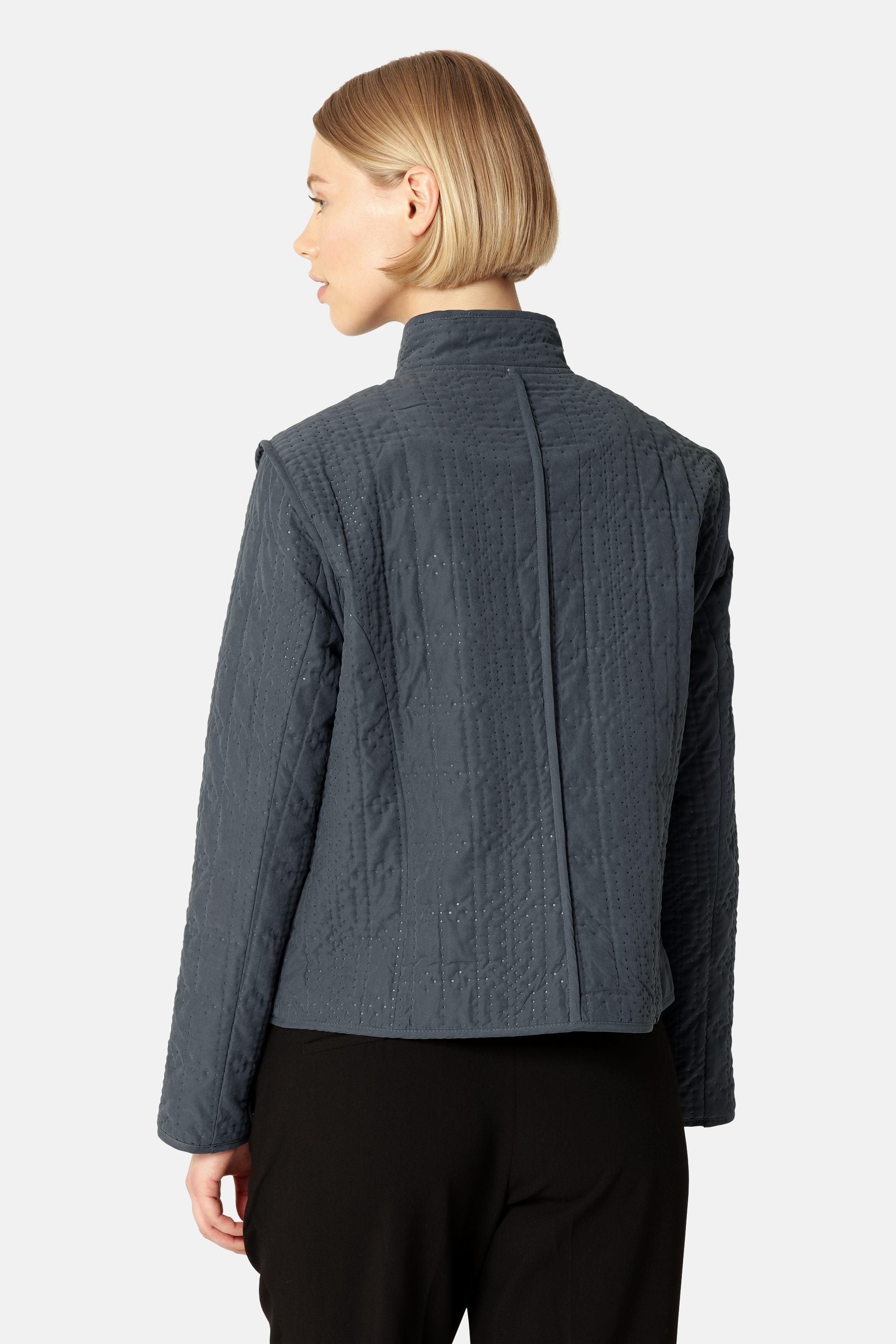 Short Quilted Jacket - Ombre Blue