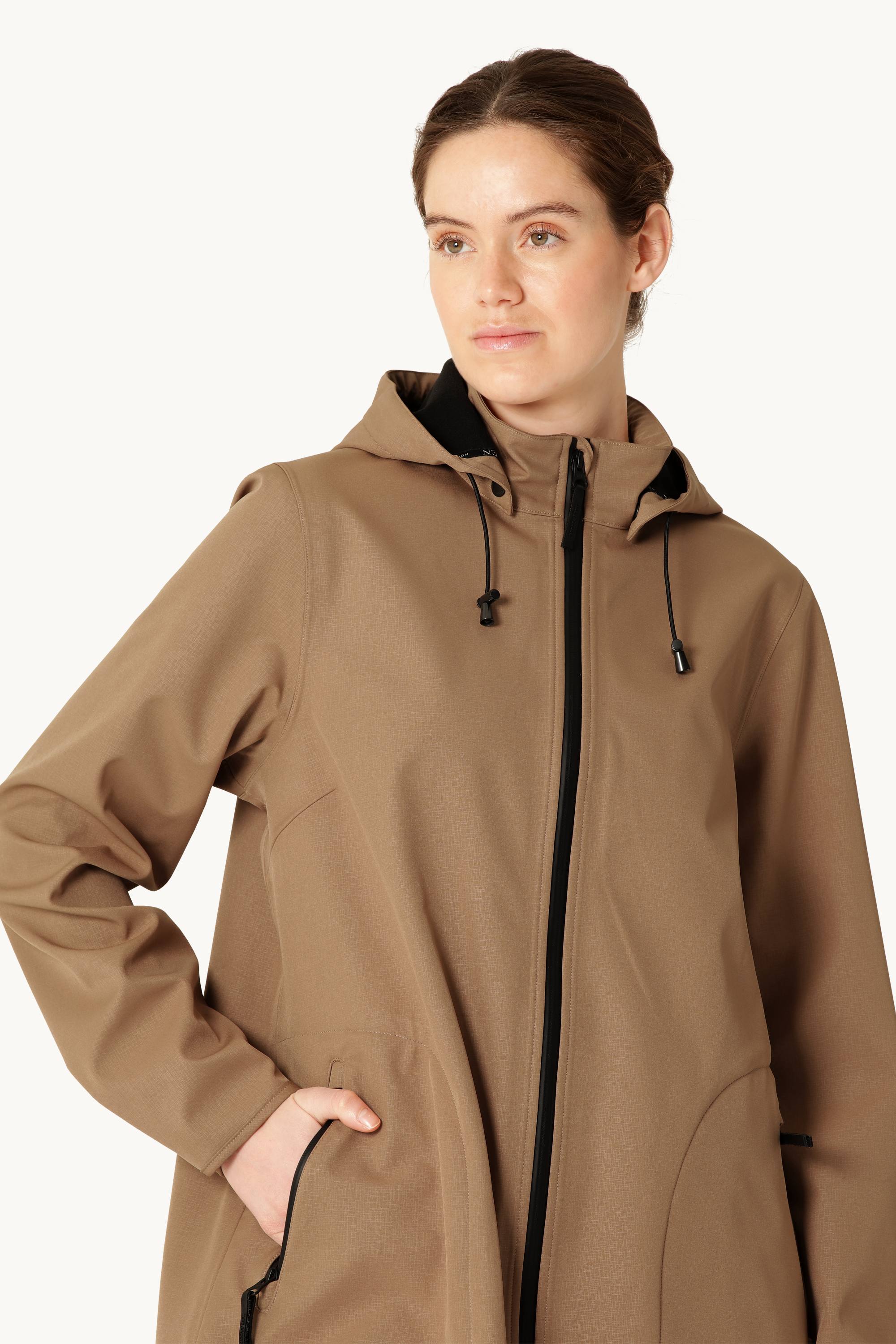 Softshell Regnjacka A-linje - Mocca