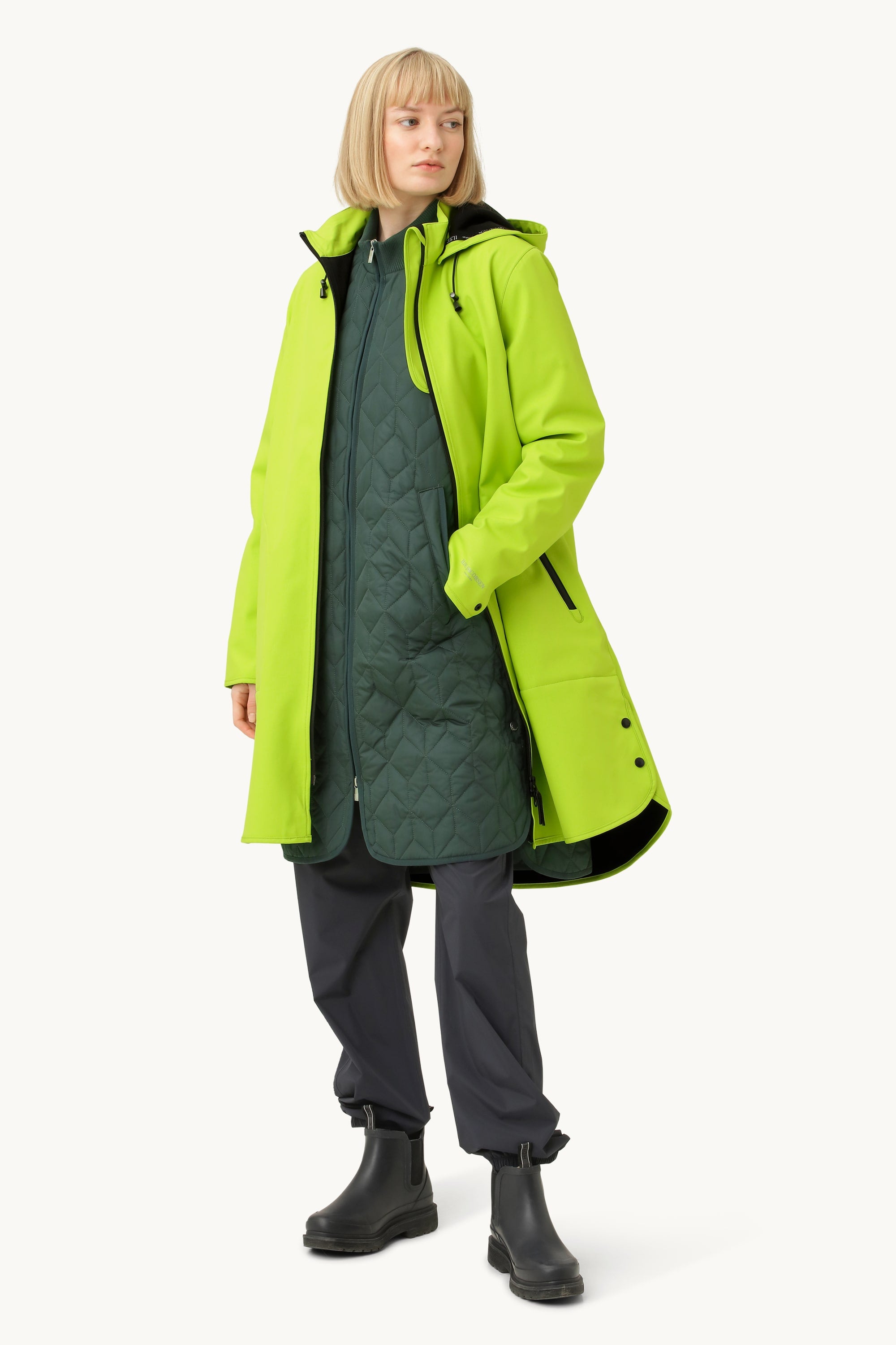 Softshell Regnjacka A-linje - Lime Green