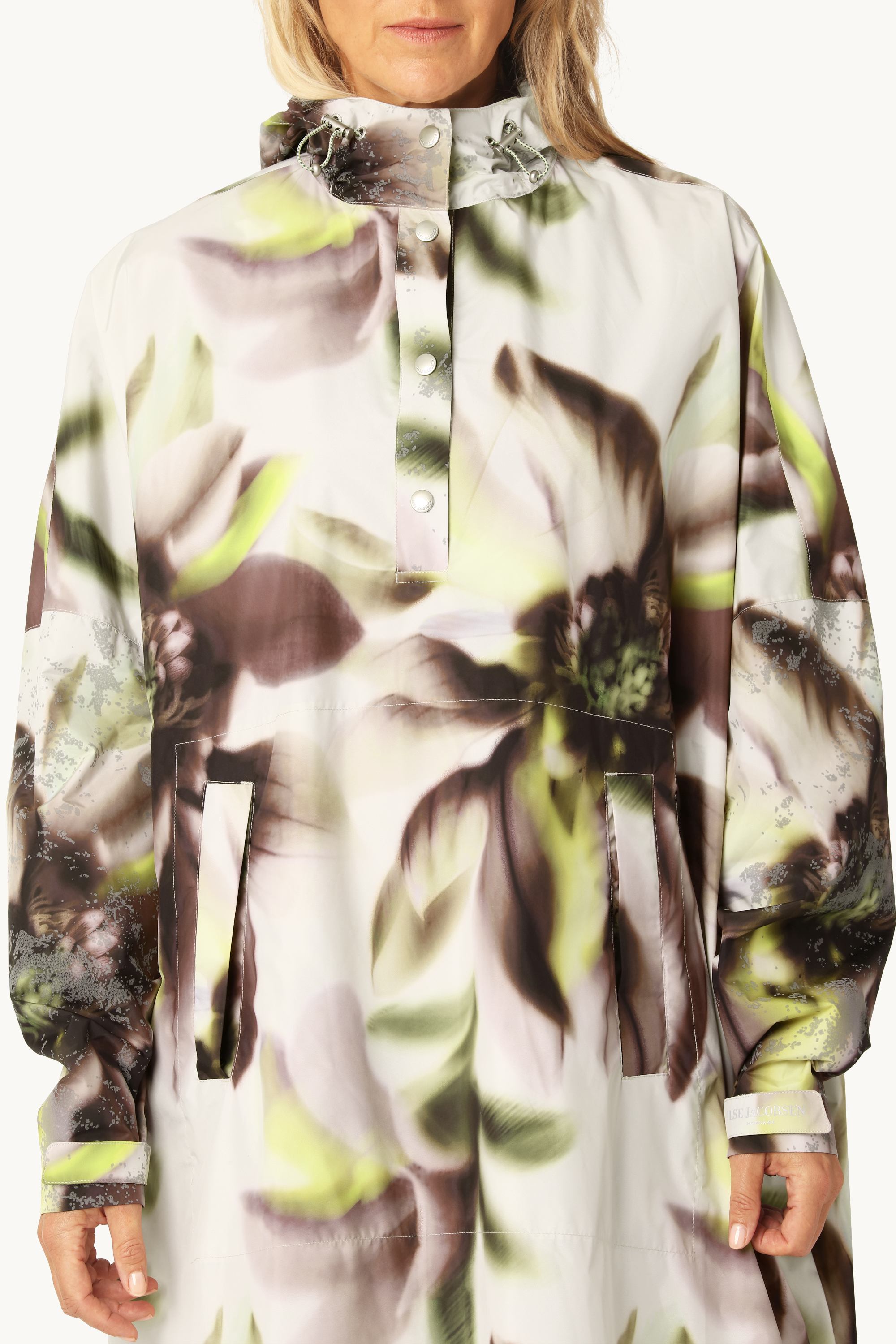 Poncho Raincoat - Light Photoristic Flower