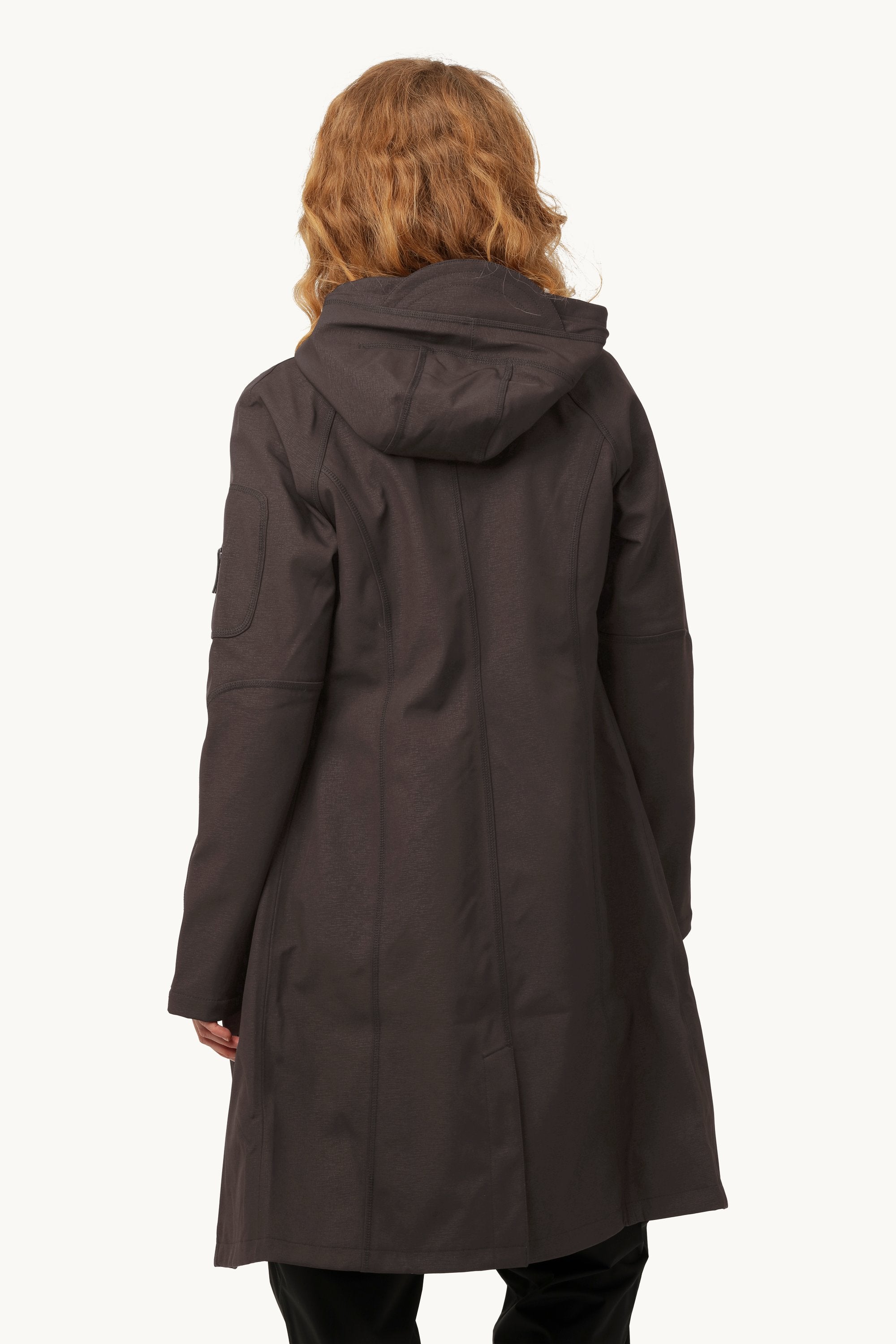 Long Softshell Raincoat - Black