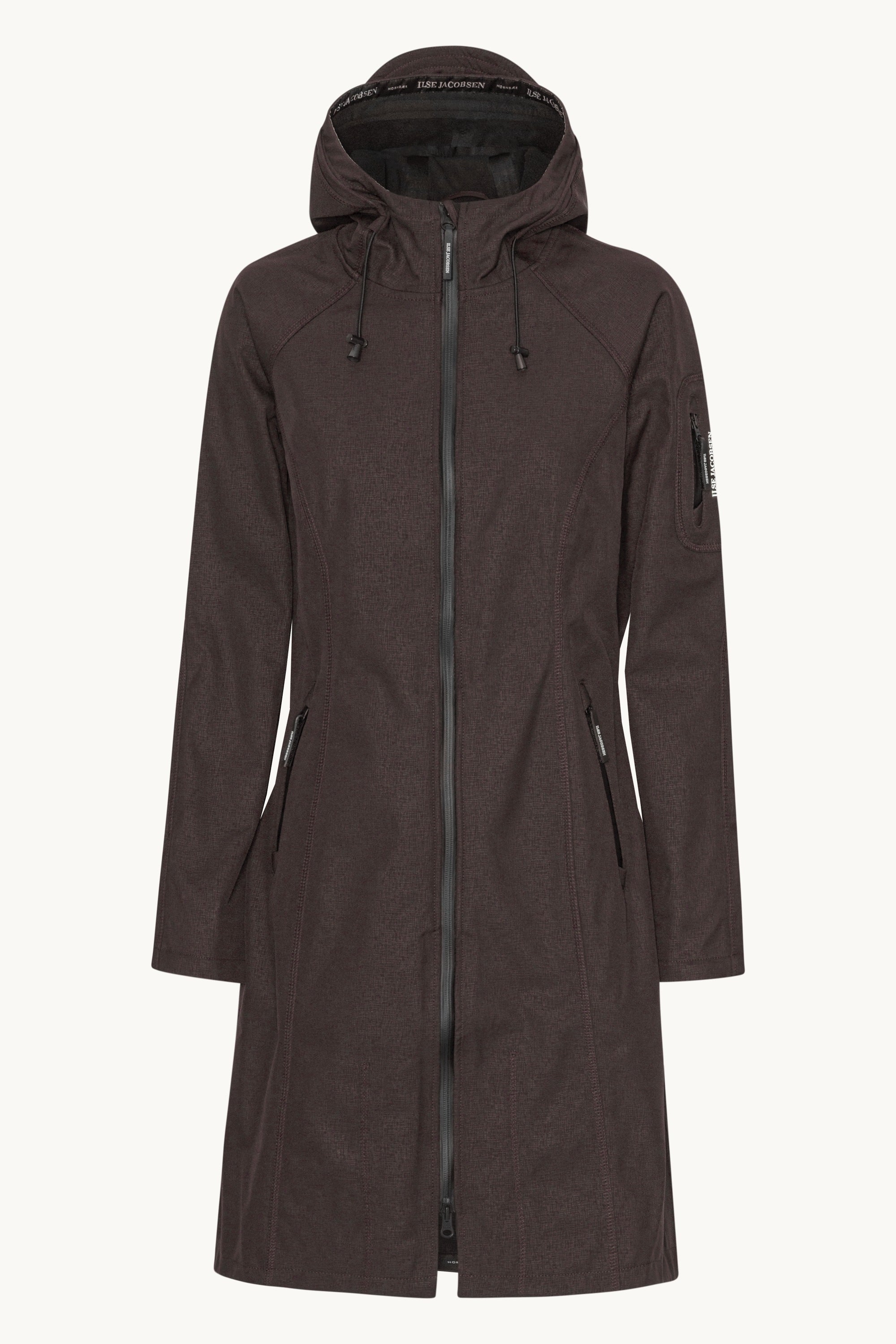 Long Softshell Raincoat - Black
