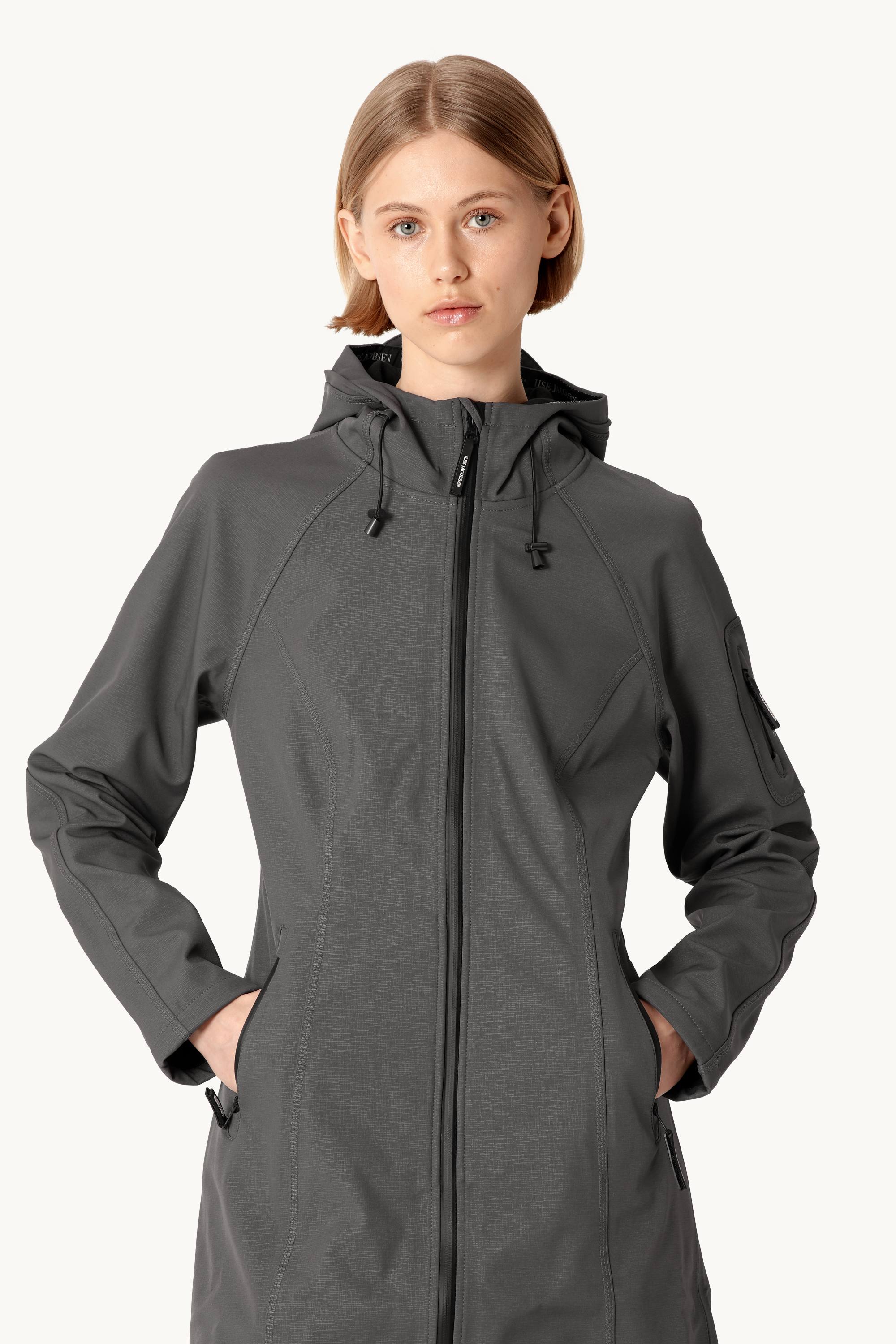 Long Softshell Raincoat - Dark Shadow