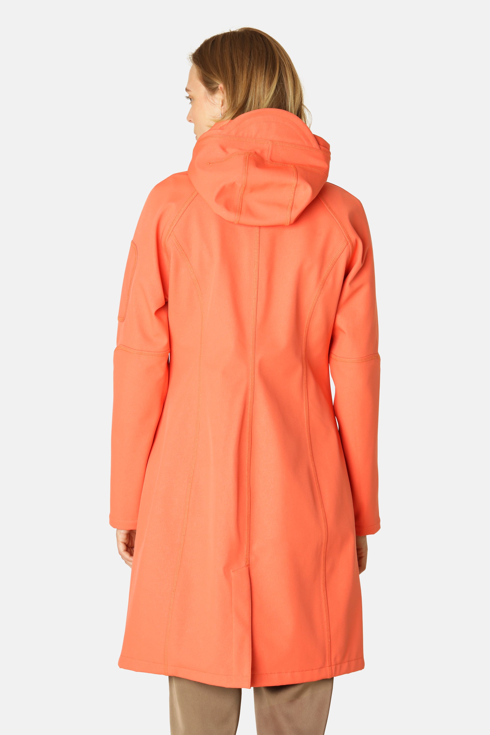 Long Softshell Raincoat - Hot Orange