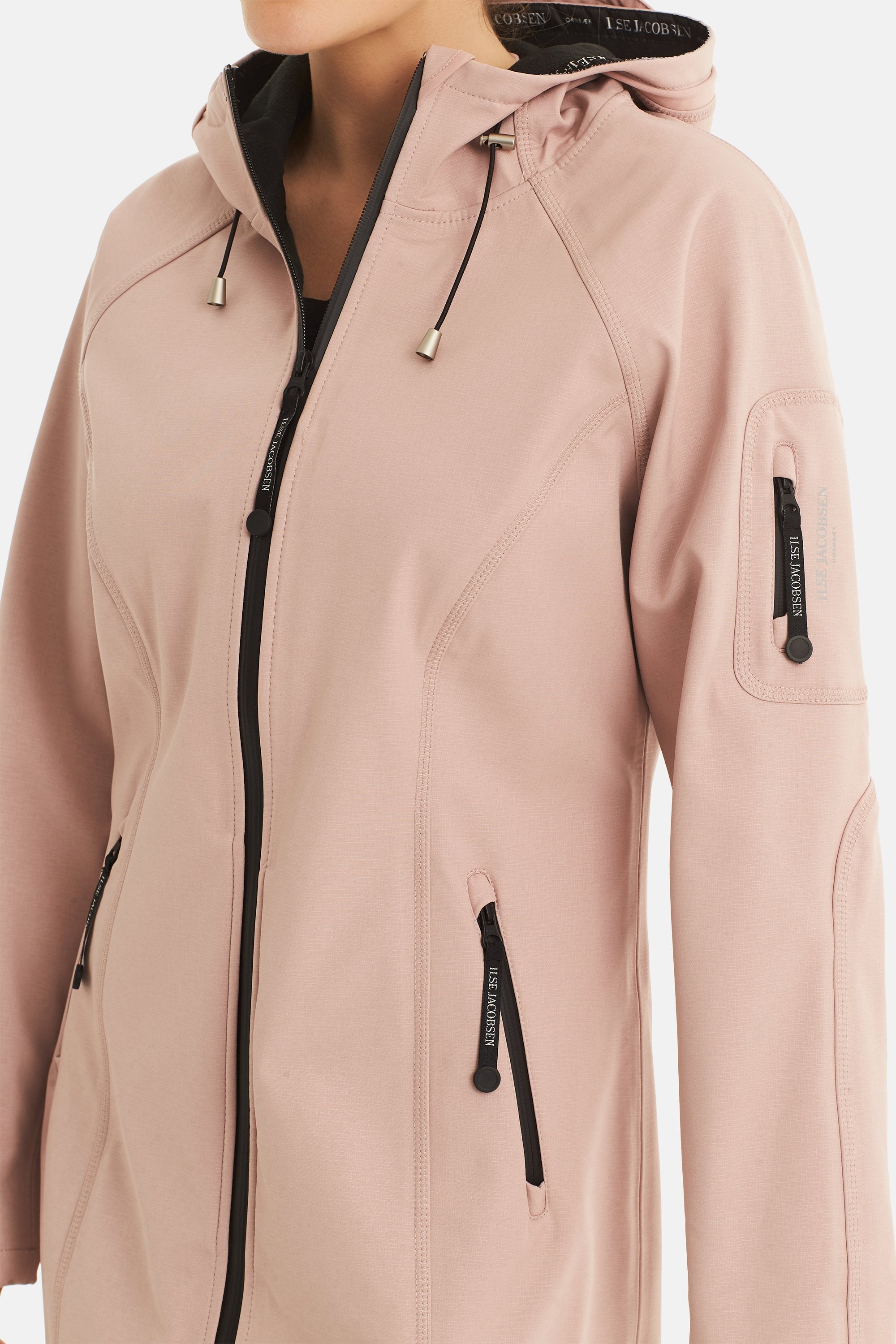 Long Softshell Raincoat - Adobe Rose
