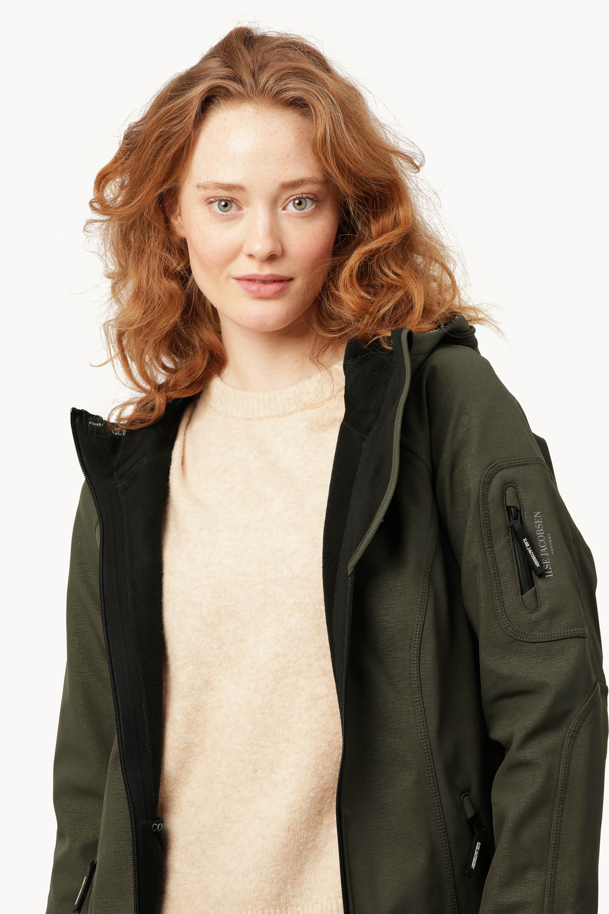 Long Softshell Raincoat - Army