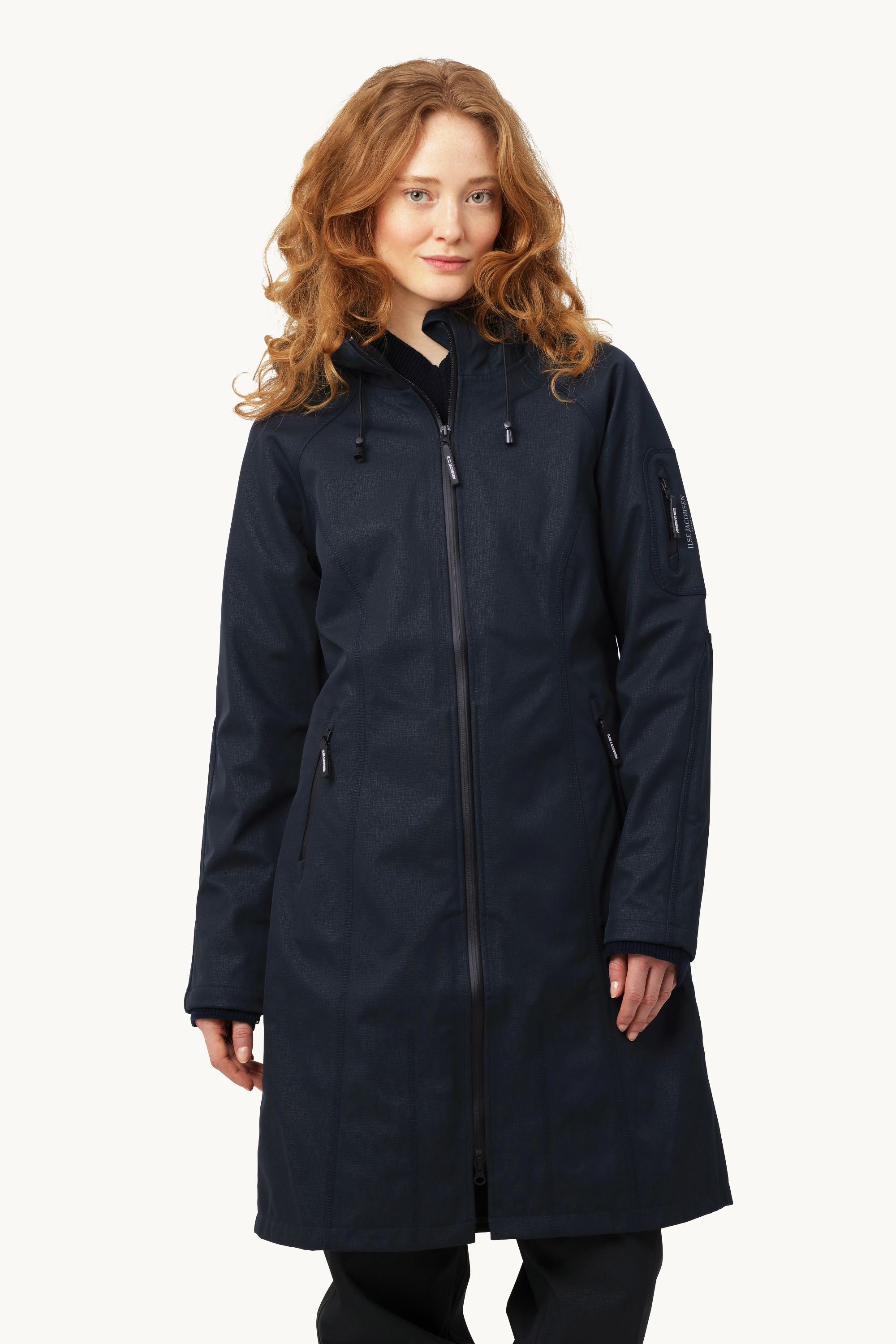Long Softshell Raincoat - Dark Indigo