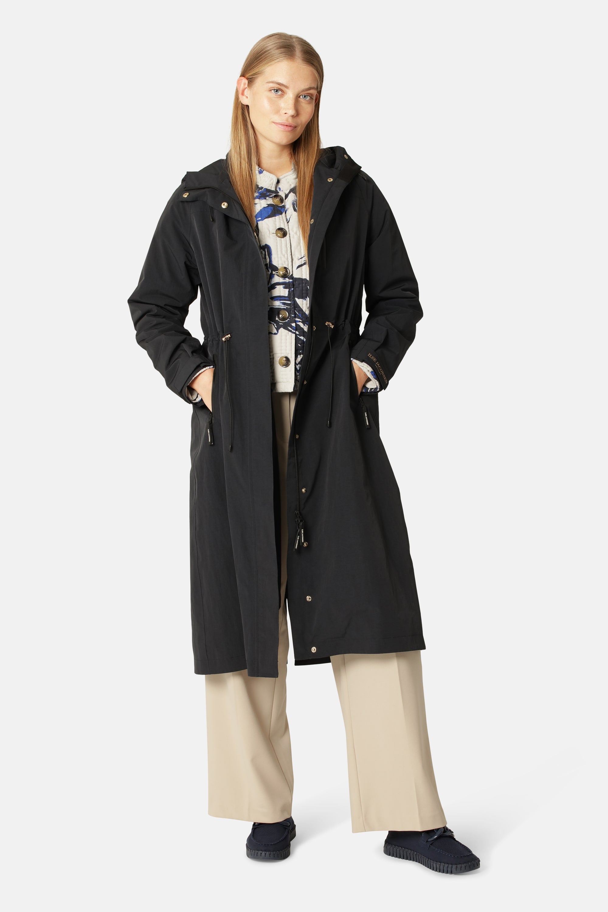 Teknisk Lång Regnrock - Dark Indigo