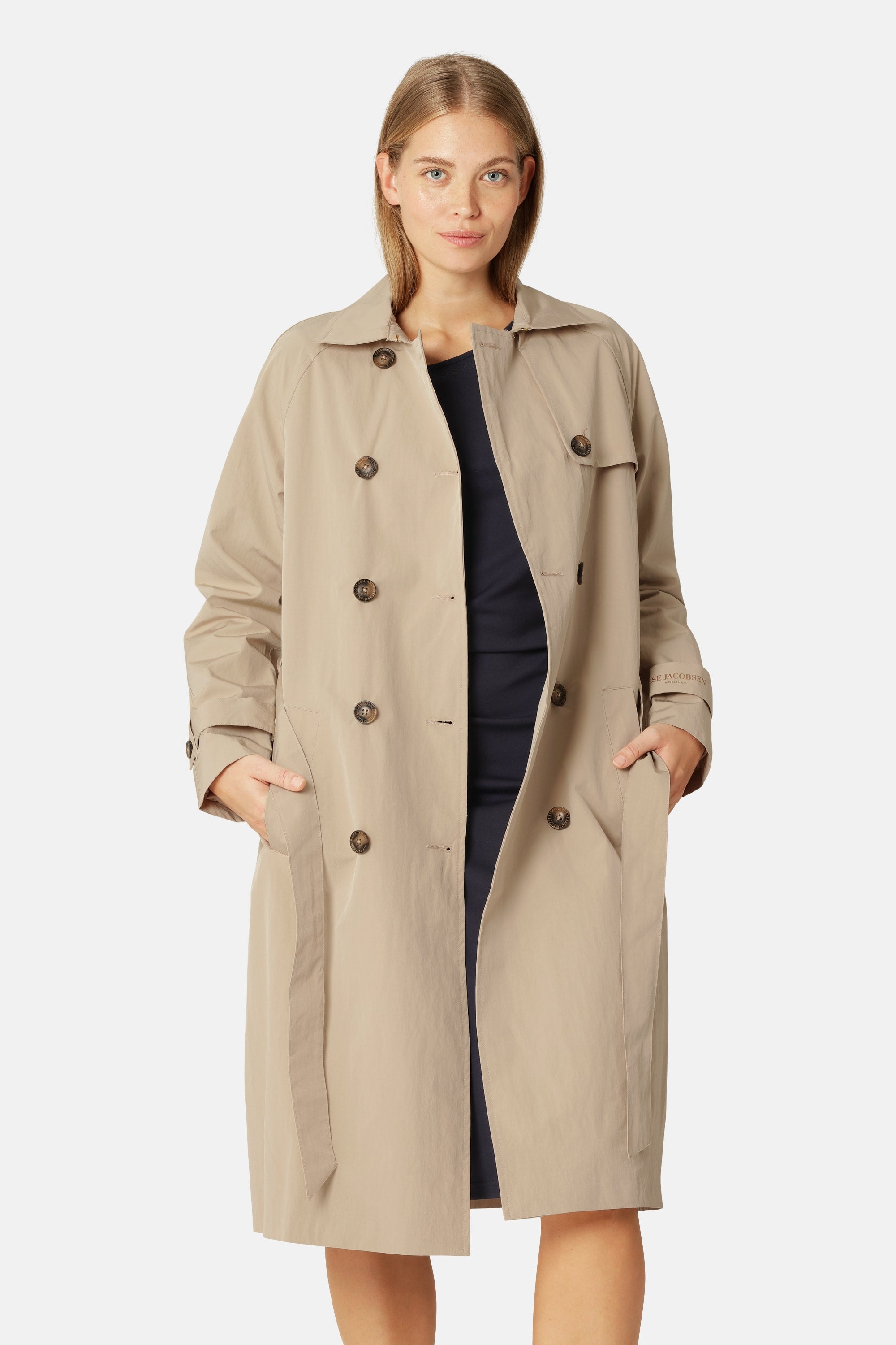Teknisk Regnrock Trench - White Pepper