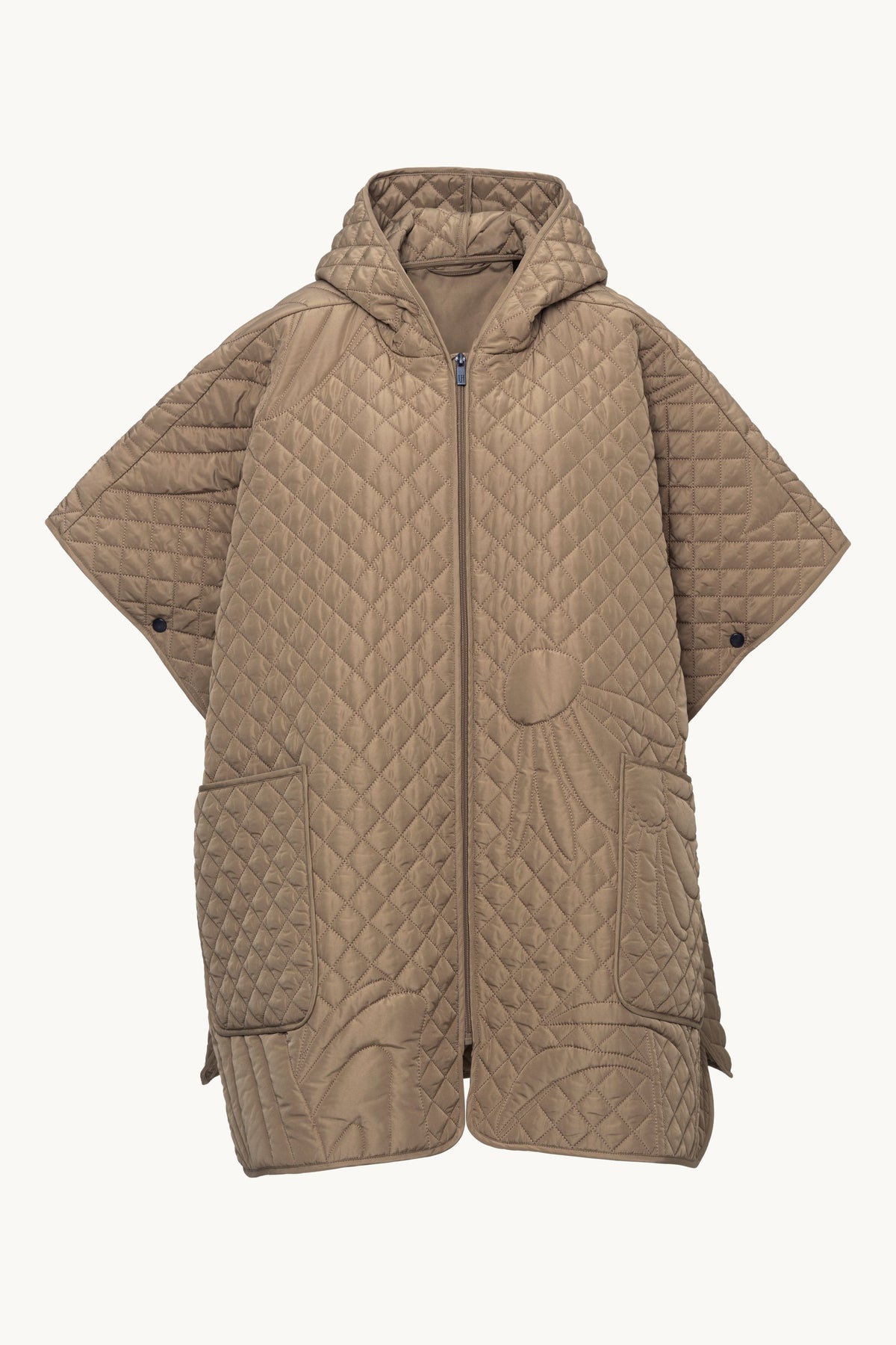 Quiltad Poncho - Sepia Tint