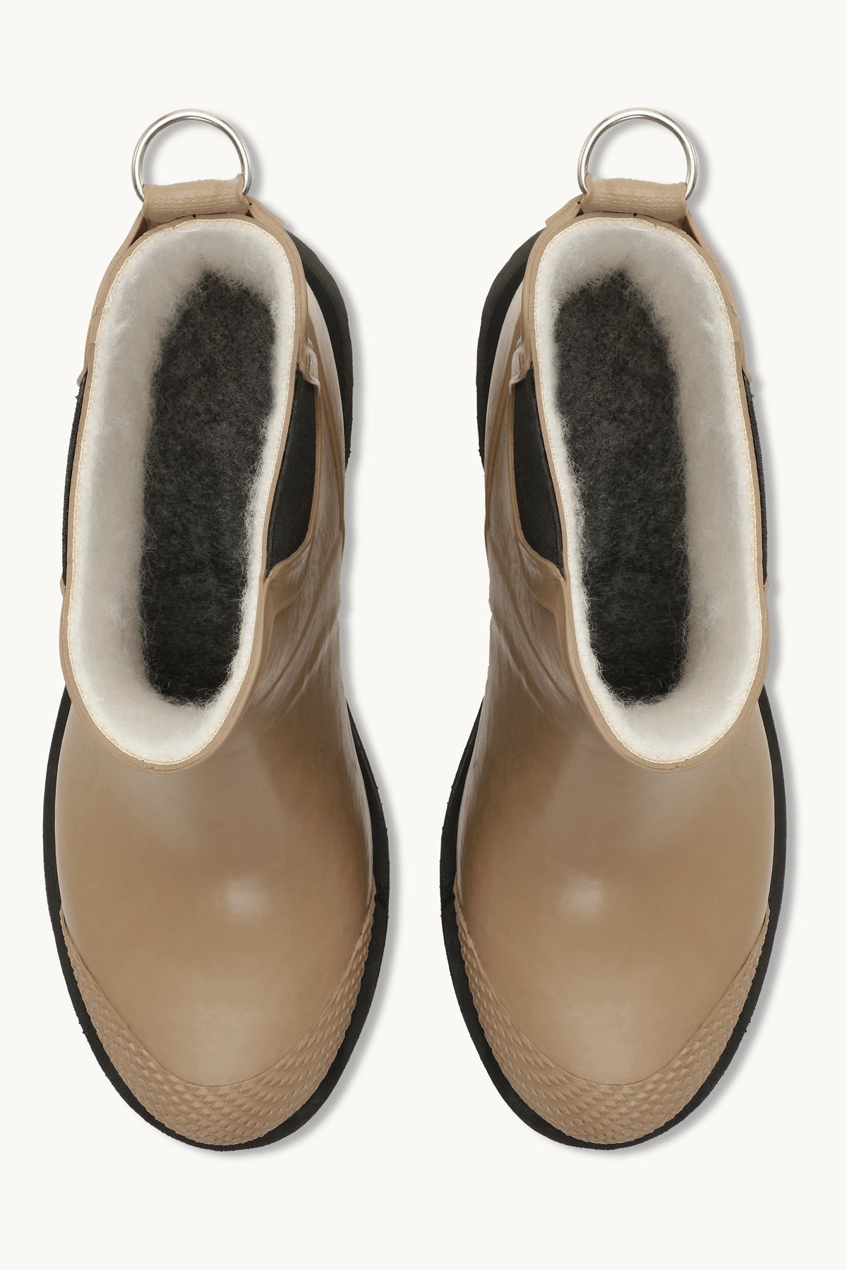 Short Rubber Boots With High Heel - Otter