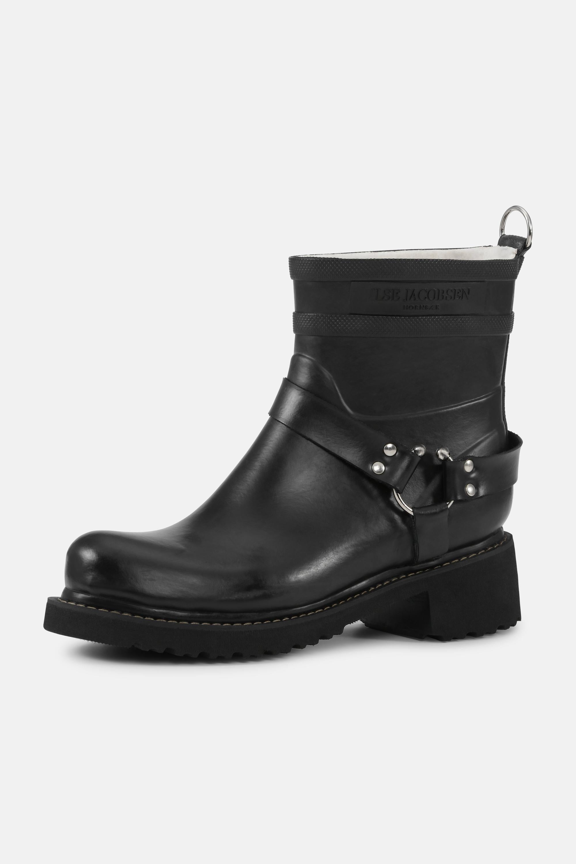 Short Biker Rubber Boots - Black Black