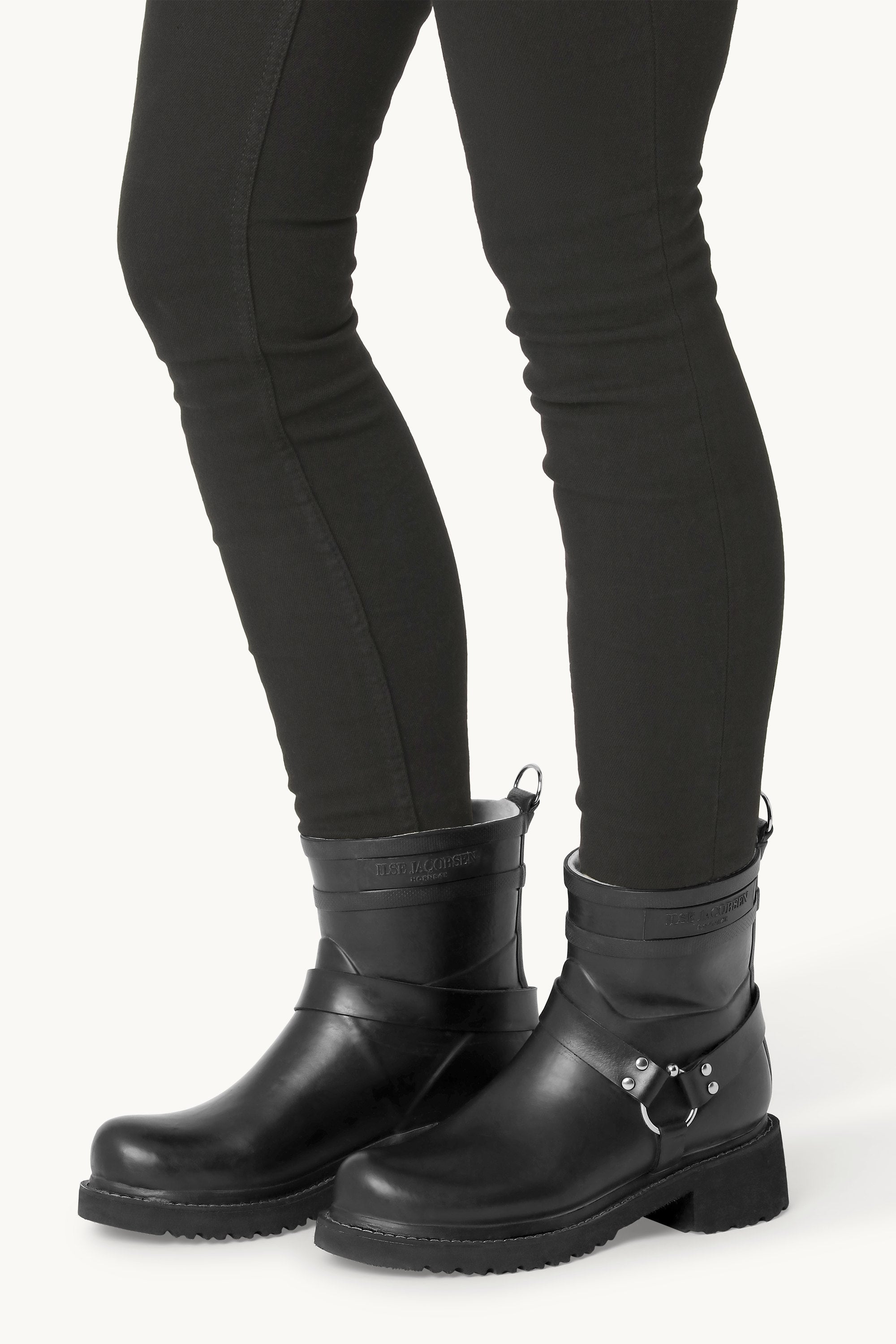 Short Biker Rubber Boots - Black Black
