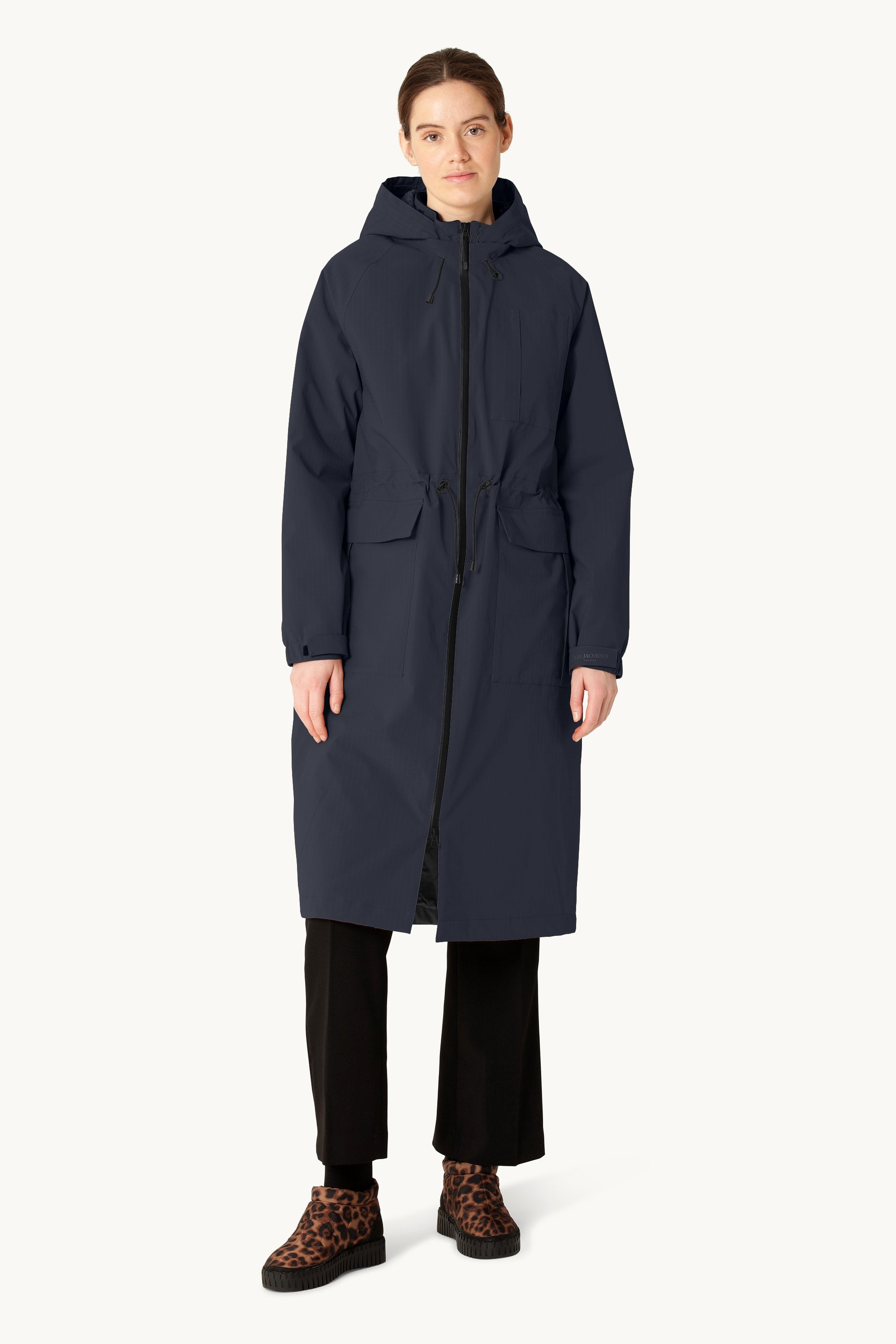 Long Winter Coat - Dark Indigo