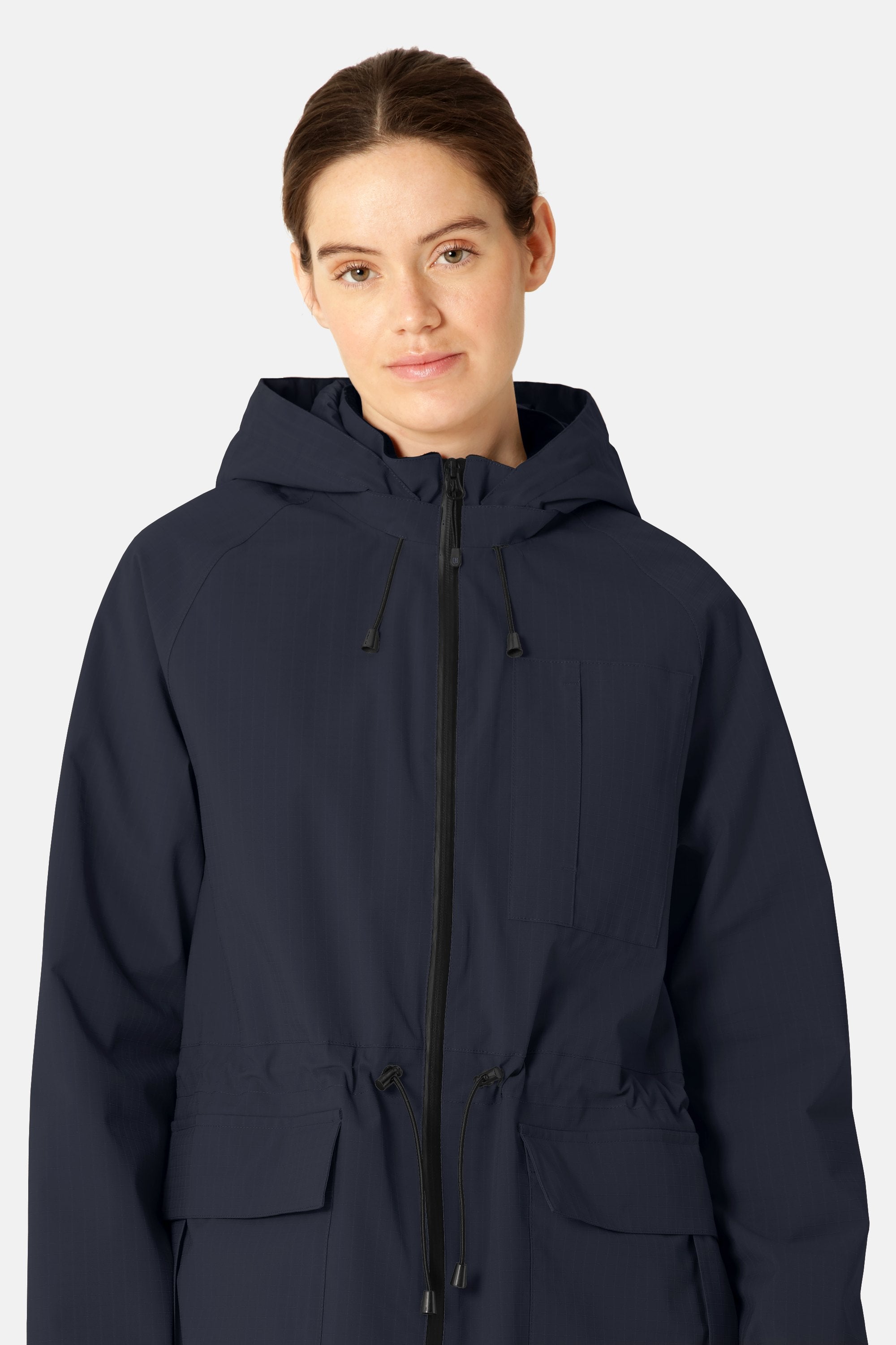 Long Winter Coat - Dark Indigo