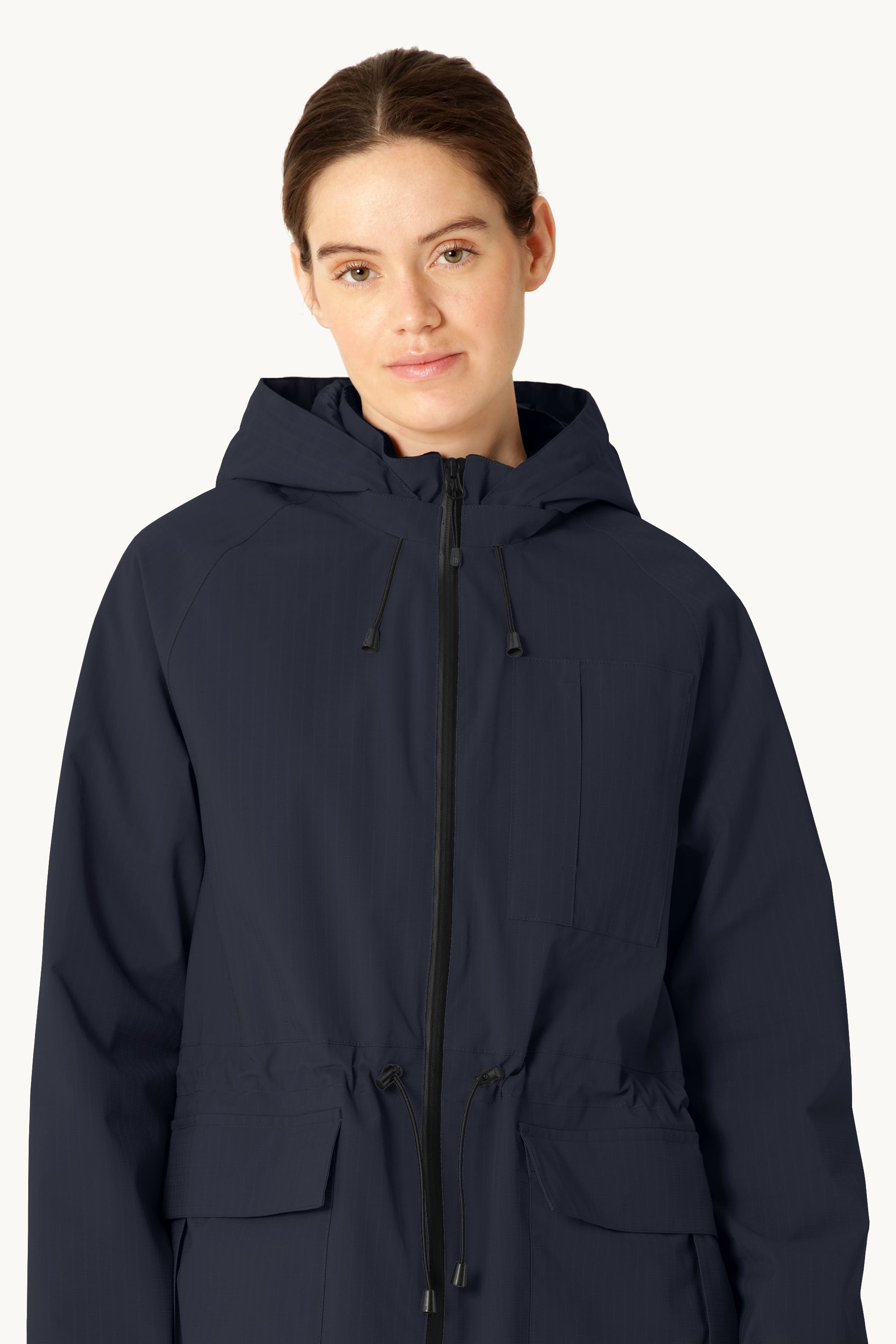 Long Winter Coat - Dark Indigo