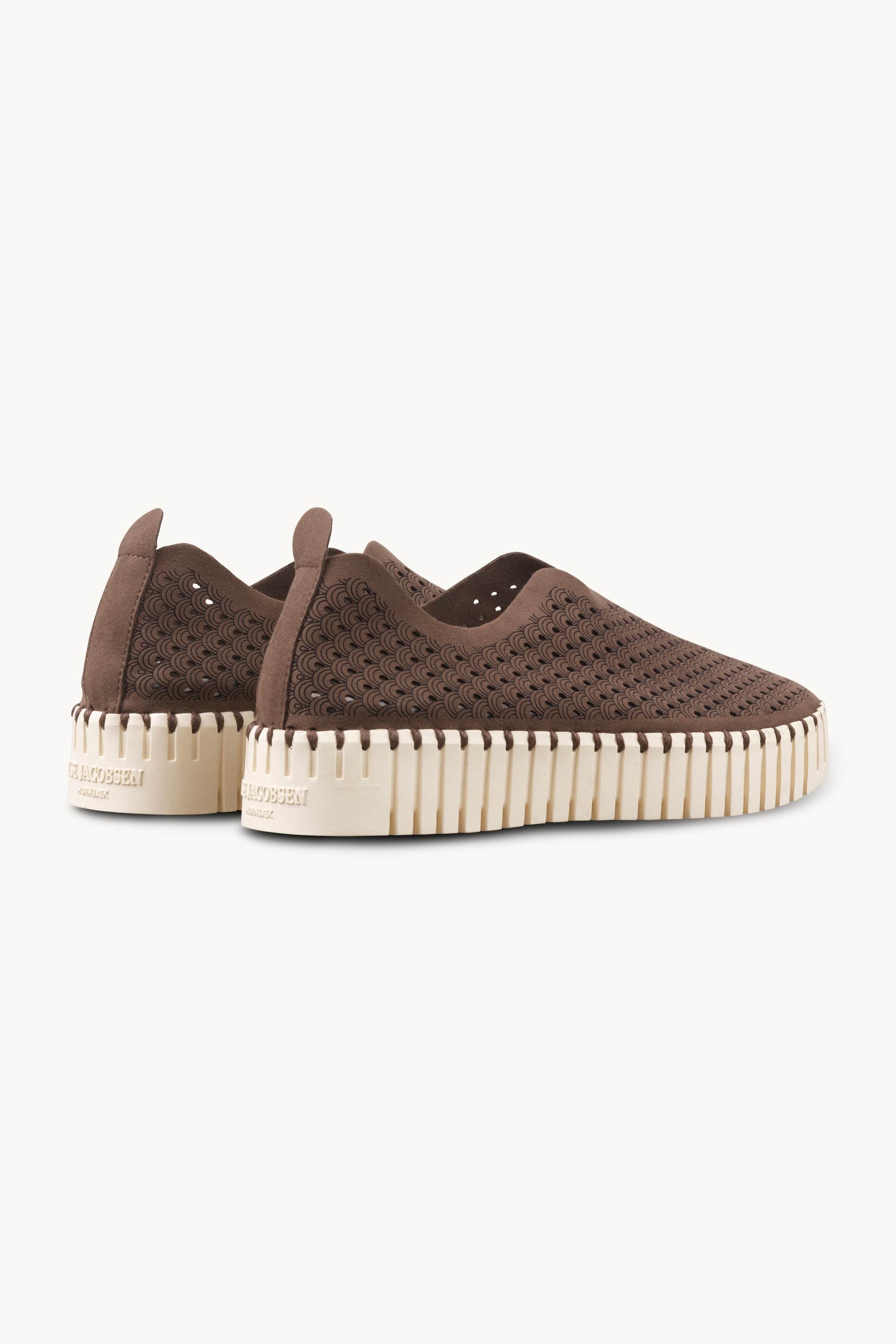 Platform Tulip Skor - Brown Pearled Ivory