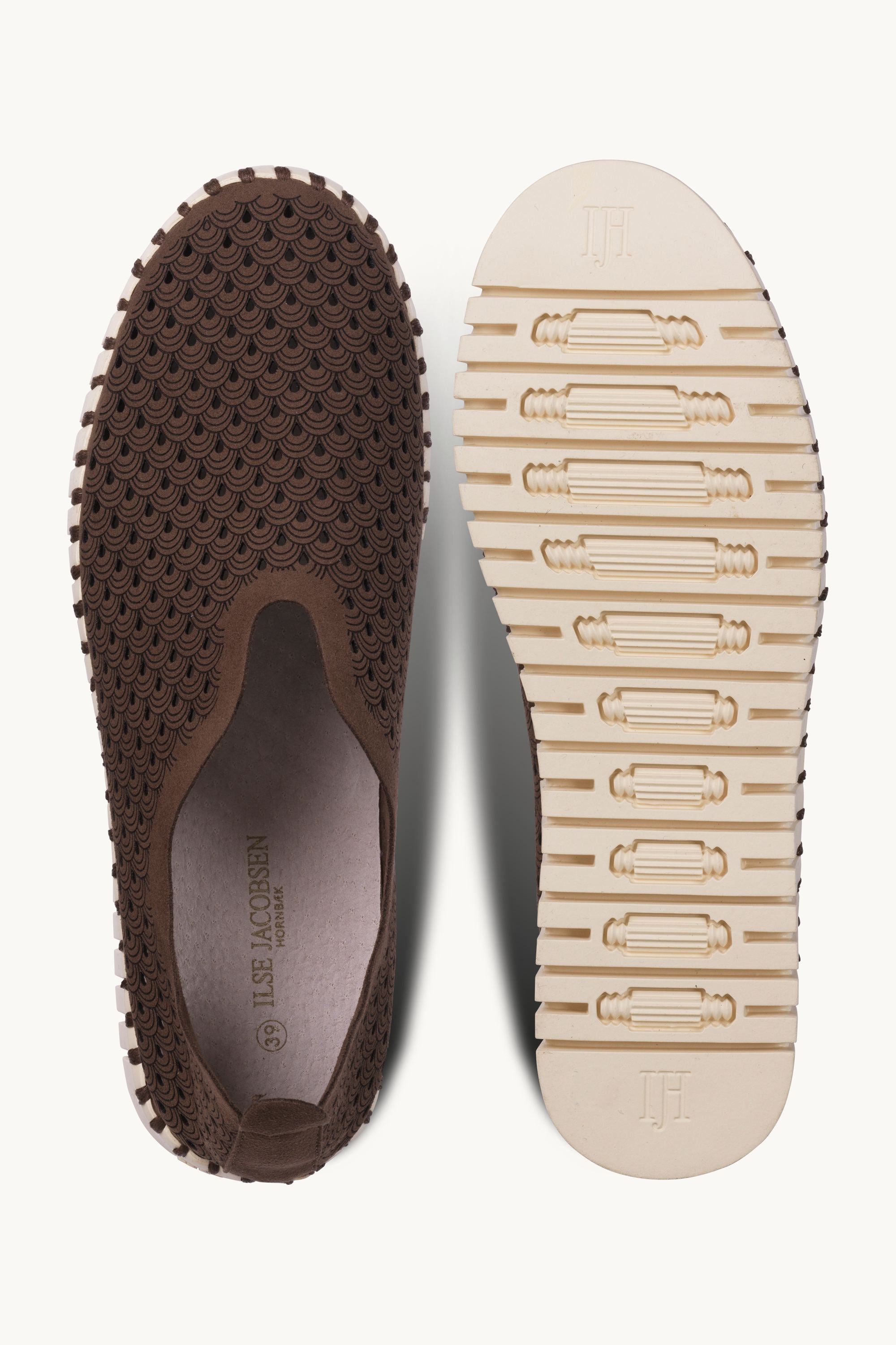 Platform Tulip Skor - Brown Pearled Ivory